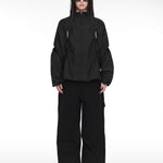 CUT-OUT WIND BREAKER (UNISEX) BLACK