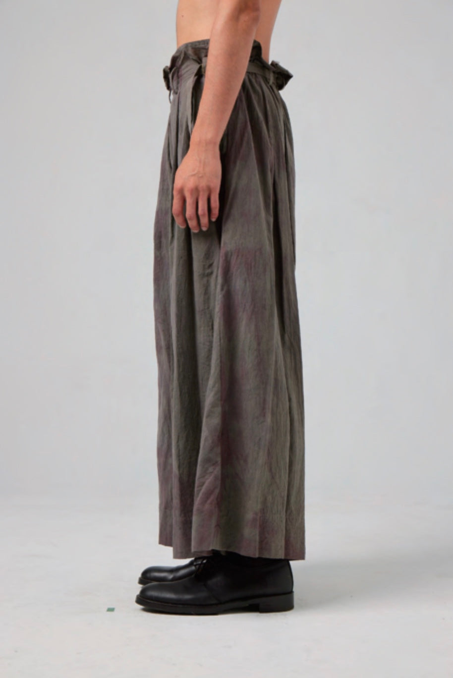 Hand Dyed Strapped Wide Legs Trouser