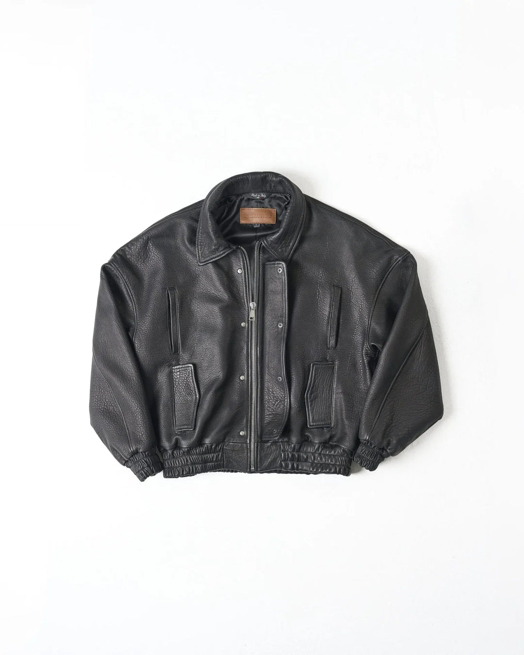 RAAS Black Leather Bomber