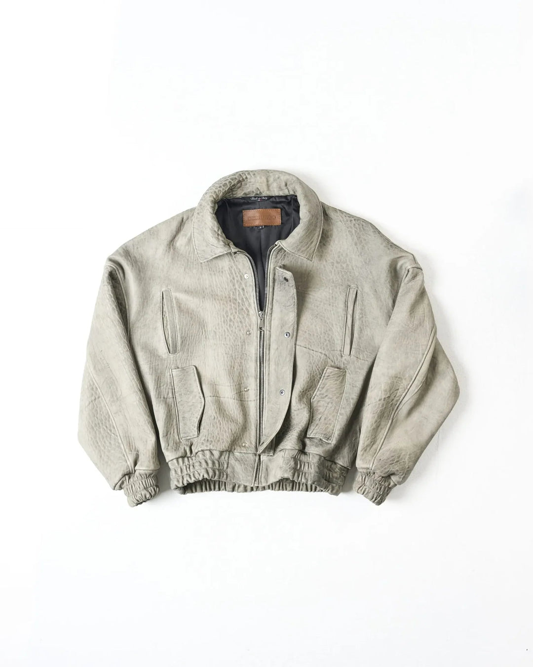 RAAS Gray Maltinto Leather Bomber