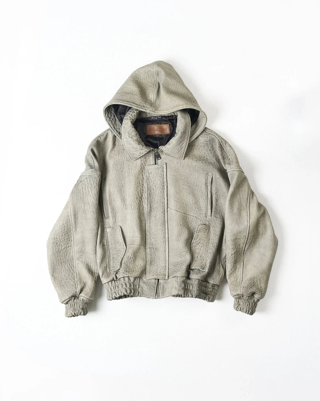 RAAS Gray Maltinto Leather Bomber