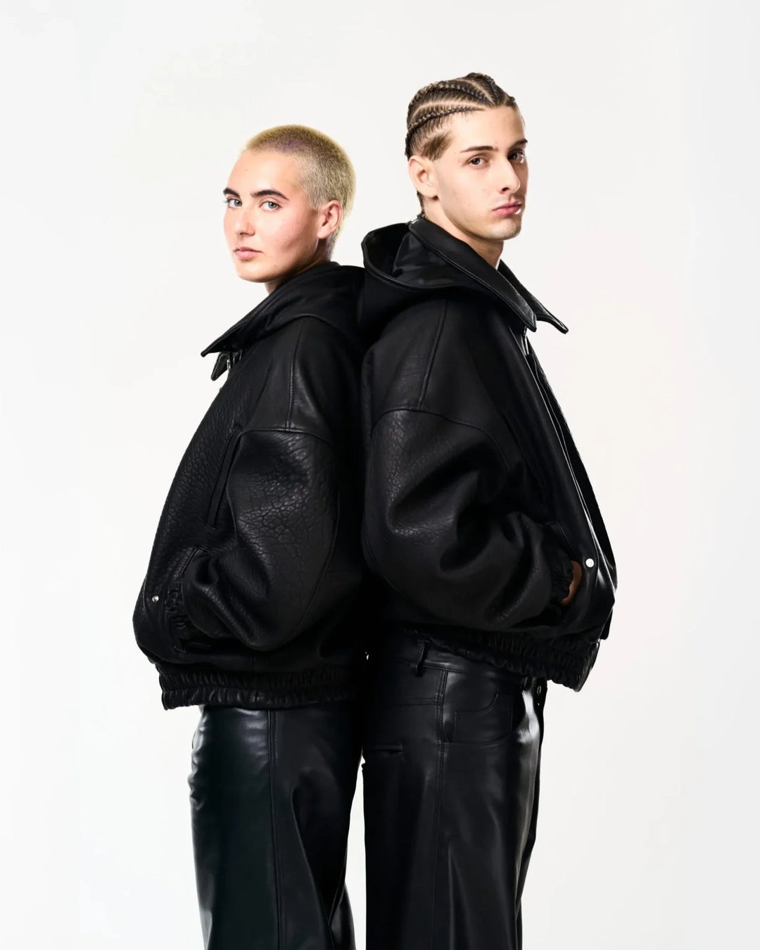 RAAS Black Leather Bomber