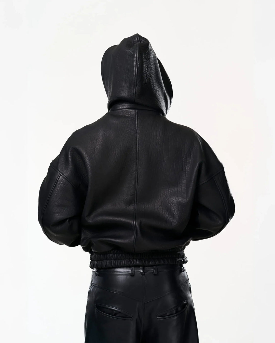 RAAS Black Leather Bomber