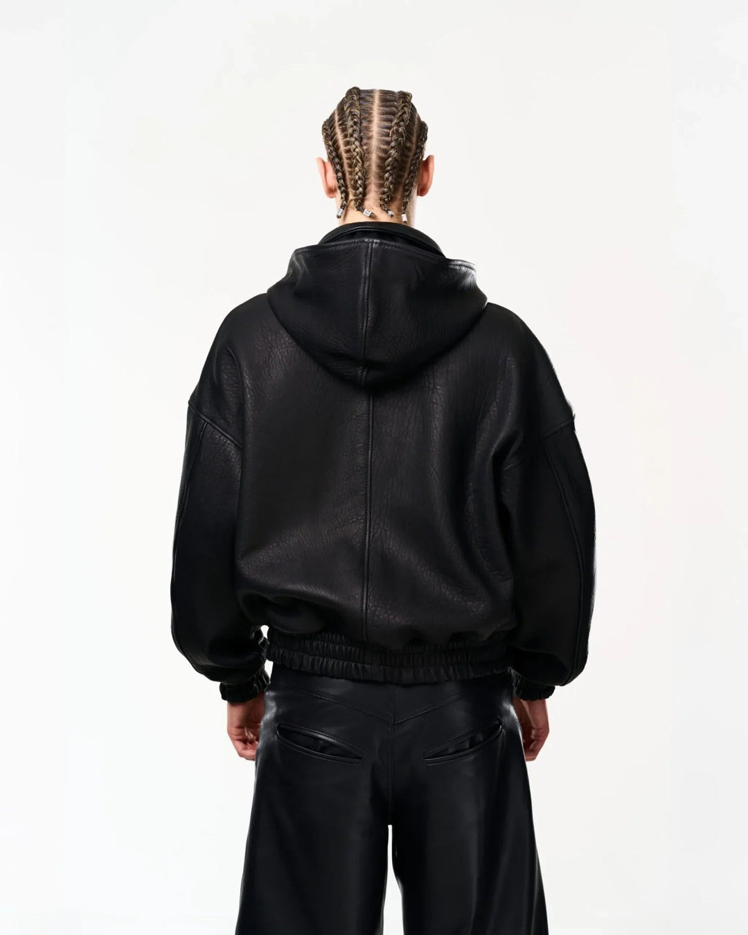 RAAS Black Leather Bomber