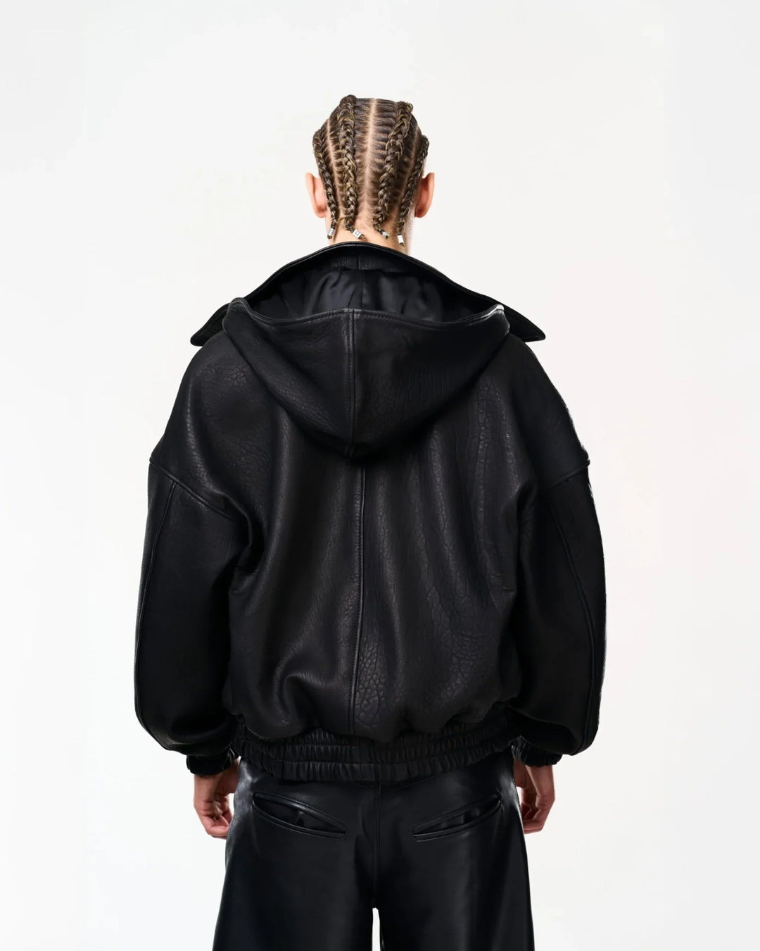 RAAS Black Leather Bomber