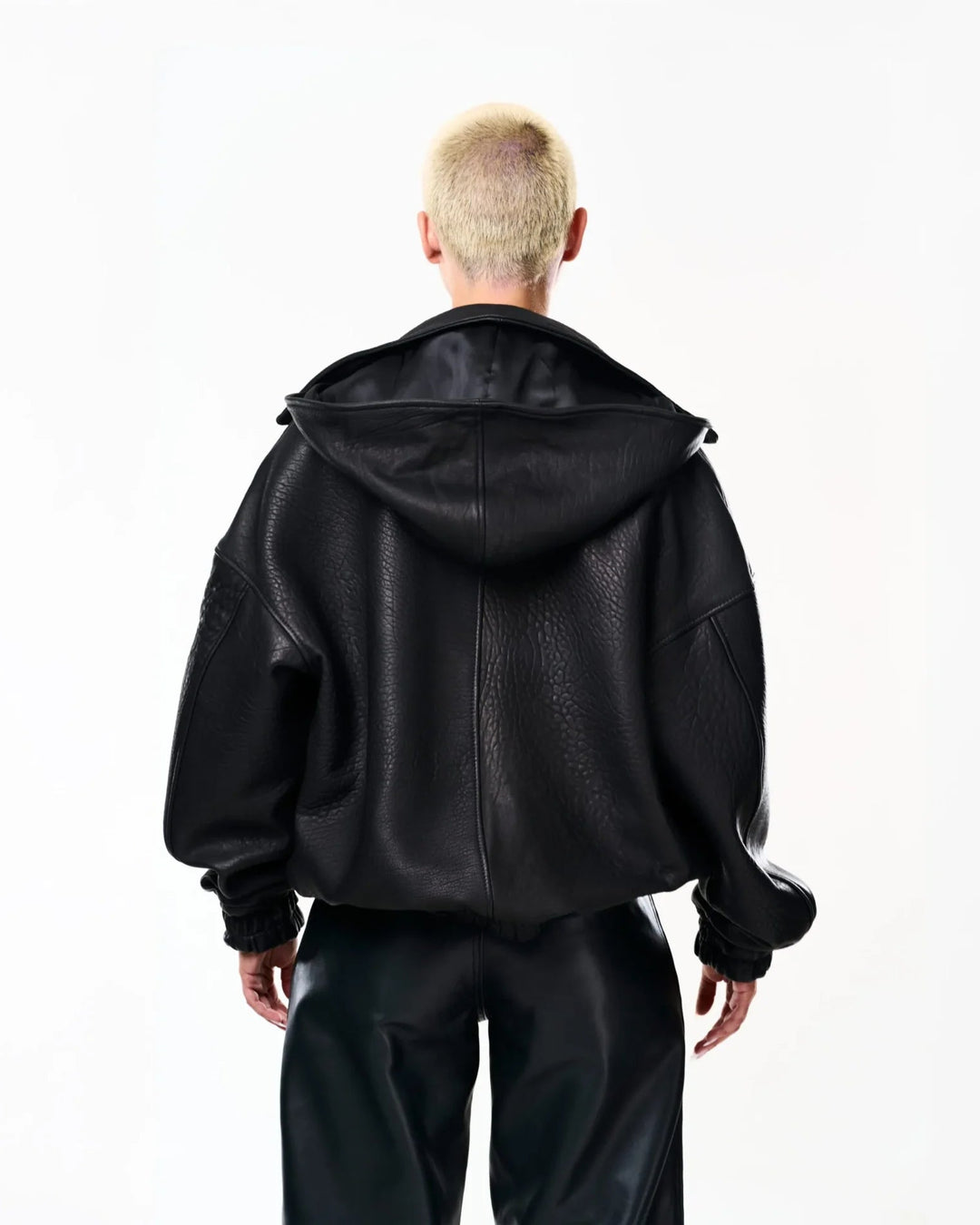 RAAS Black Leather Bomber
