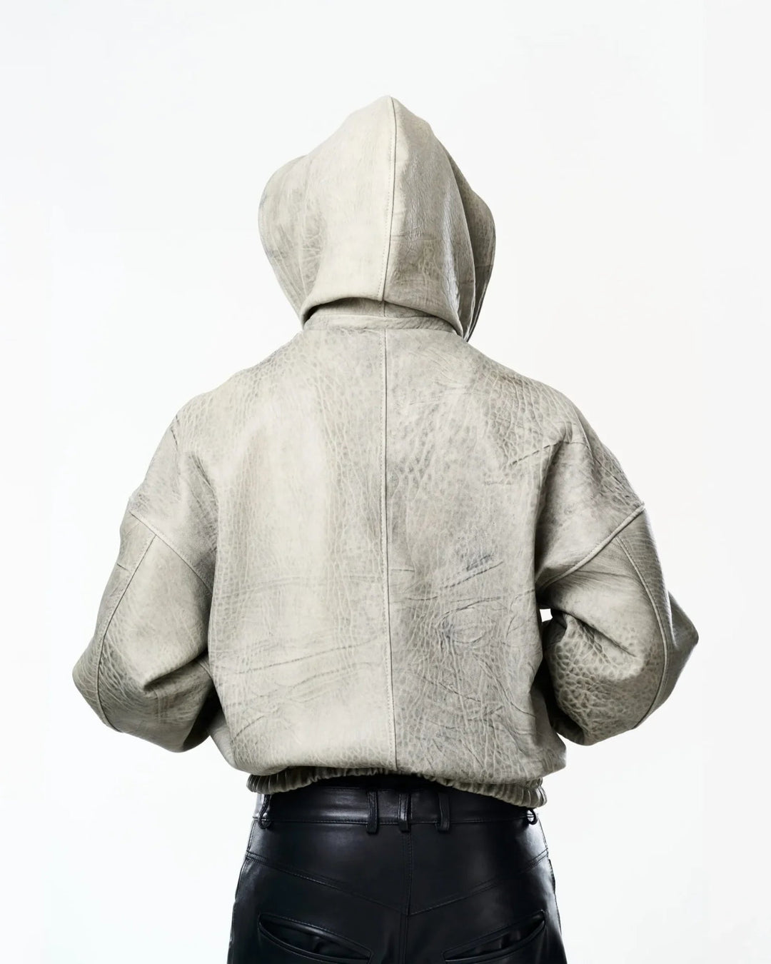 RAAS Gray Maltinto Leather Bomber