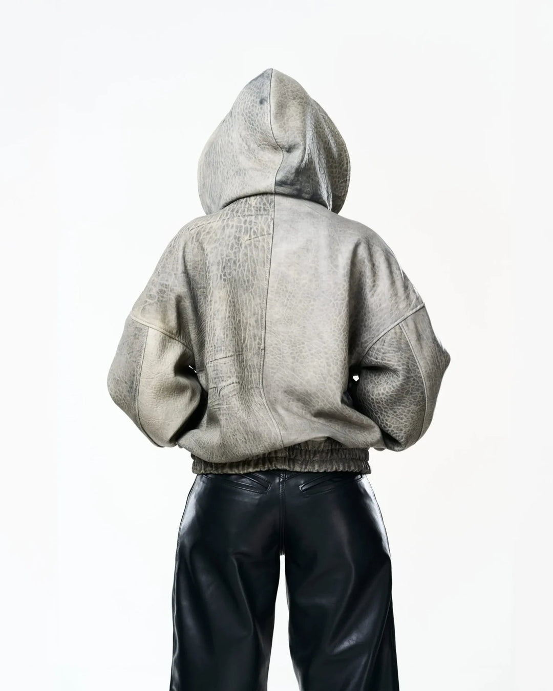 RAAS Gray Maltinto Leather Bomber