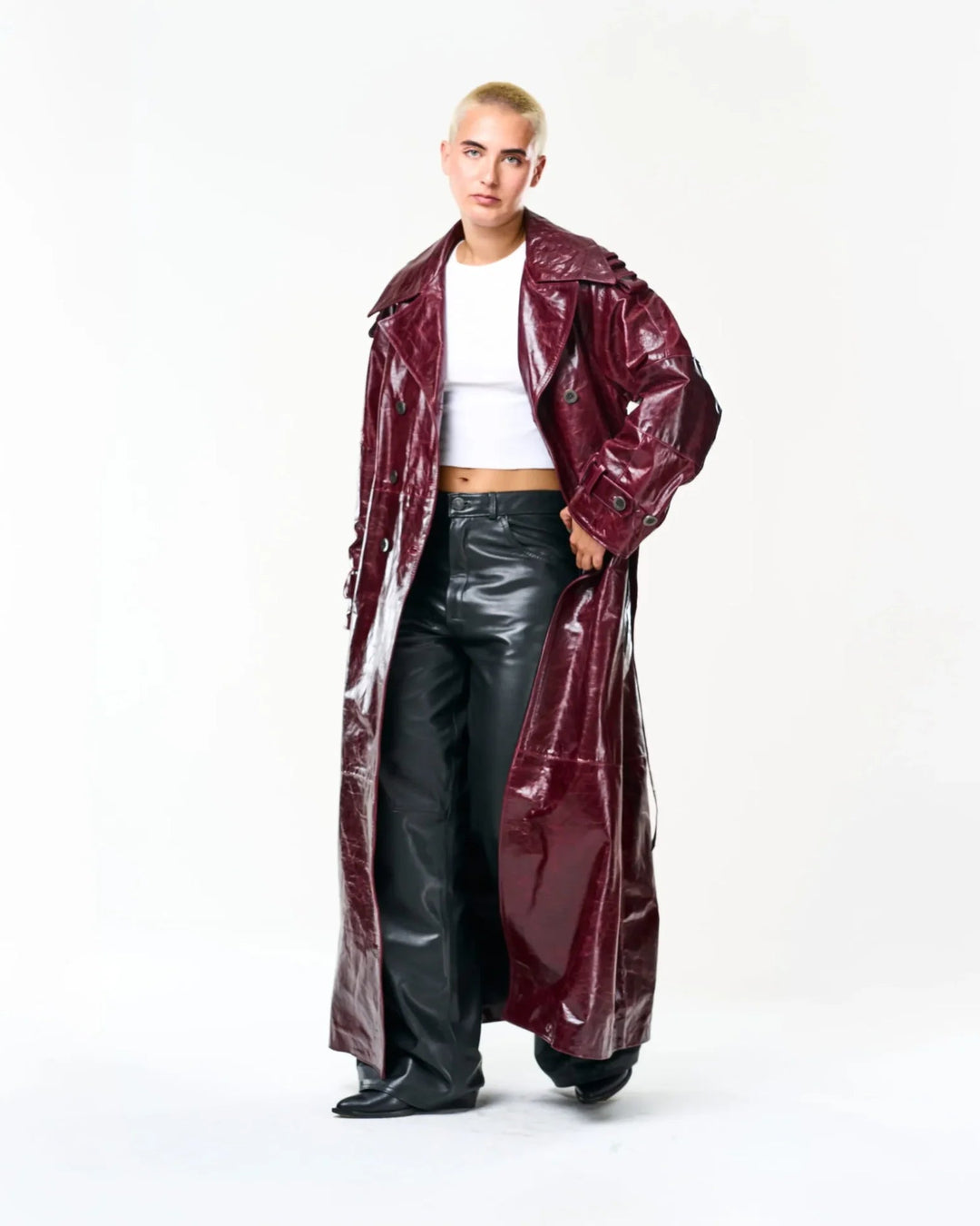 Unbreakable Burgundy Leather Coat