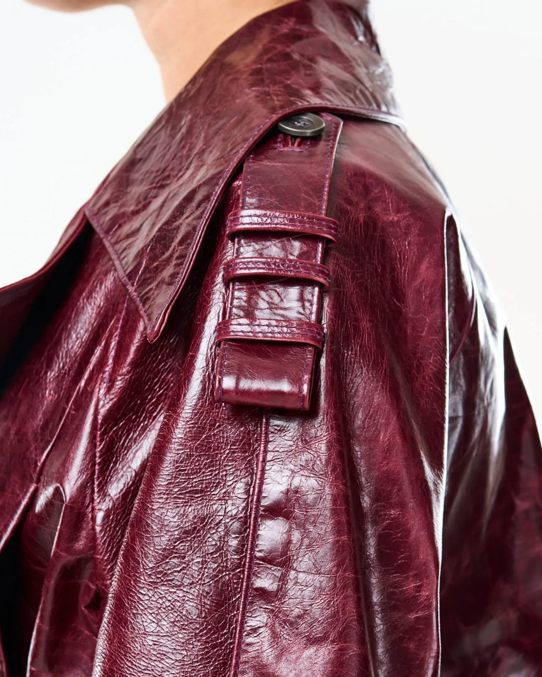 Unbreakable Burgundy Leather Coat