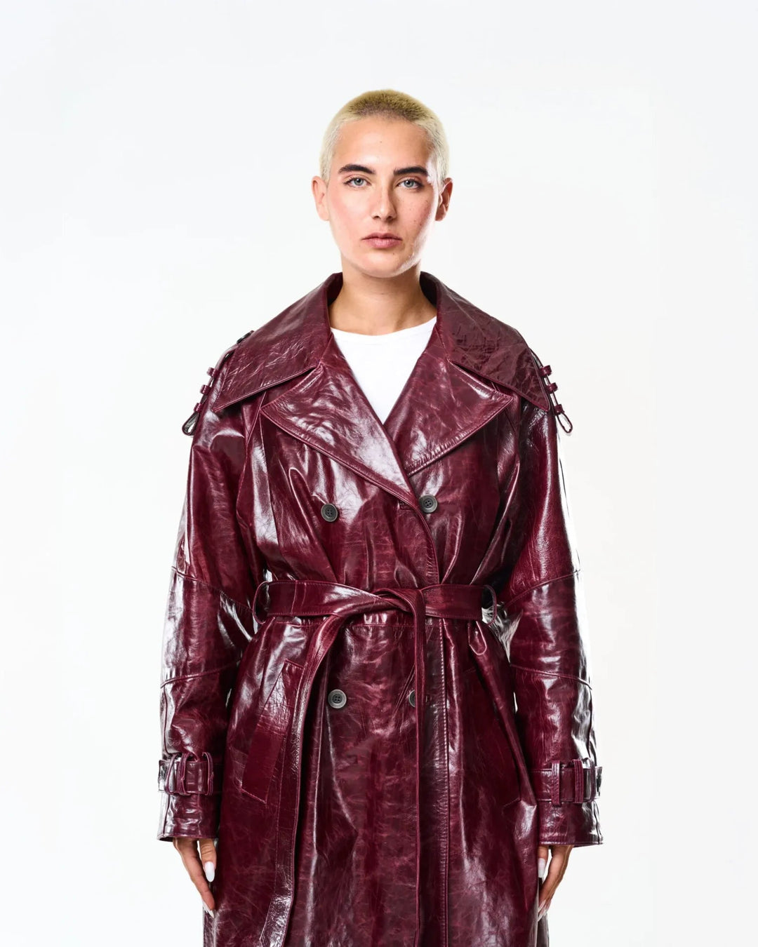 Unbreakable Burgundy Leather Coat