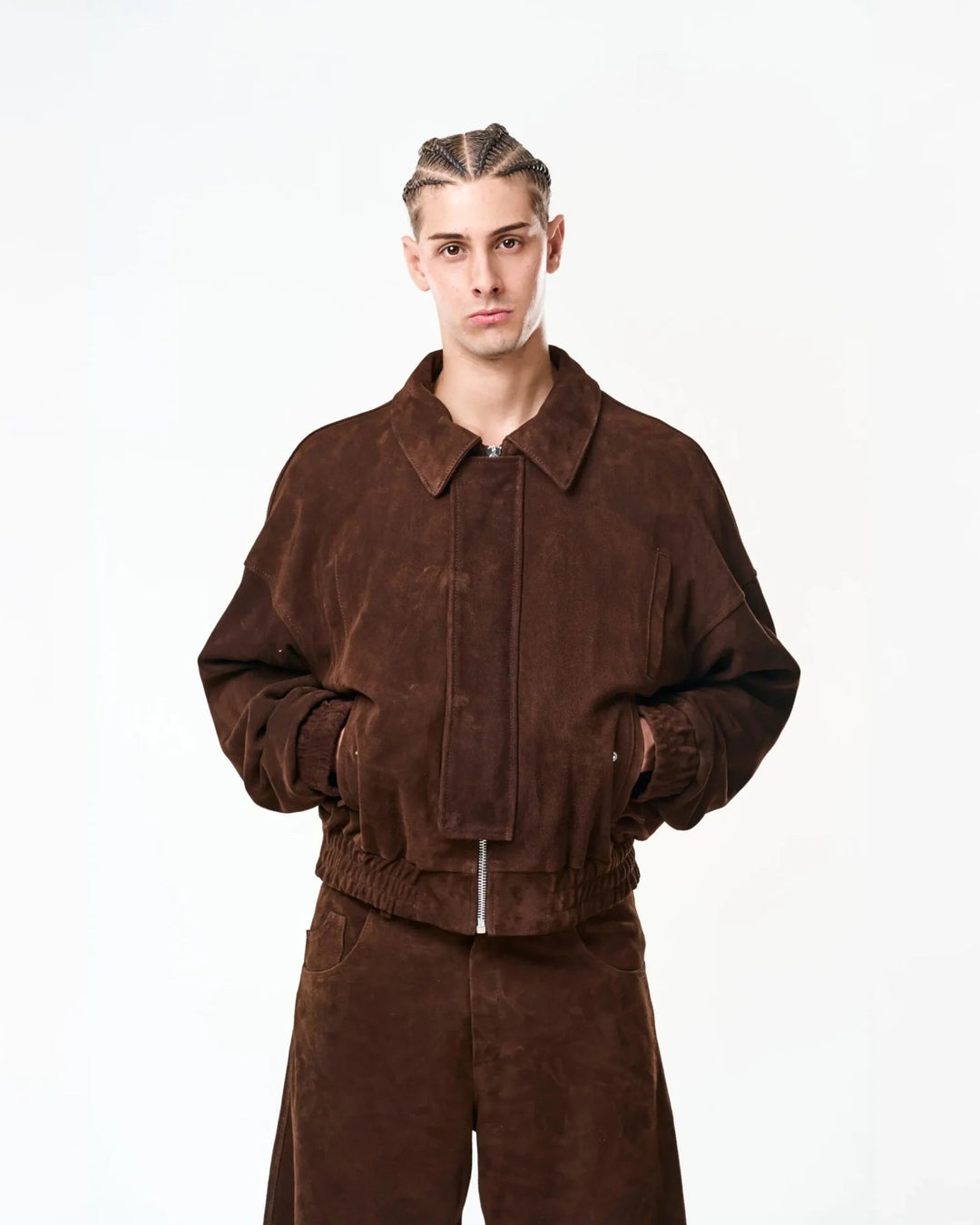 RAAS Brown Luxury Suede Bomber