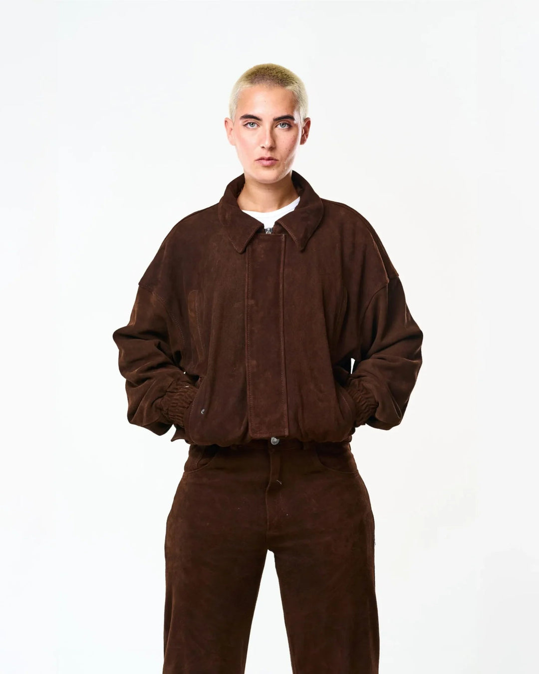 RAAS Brown Luxury Suede Bomber