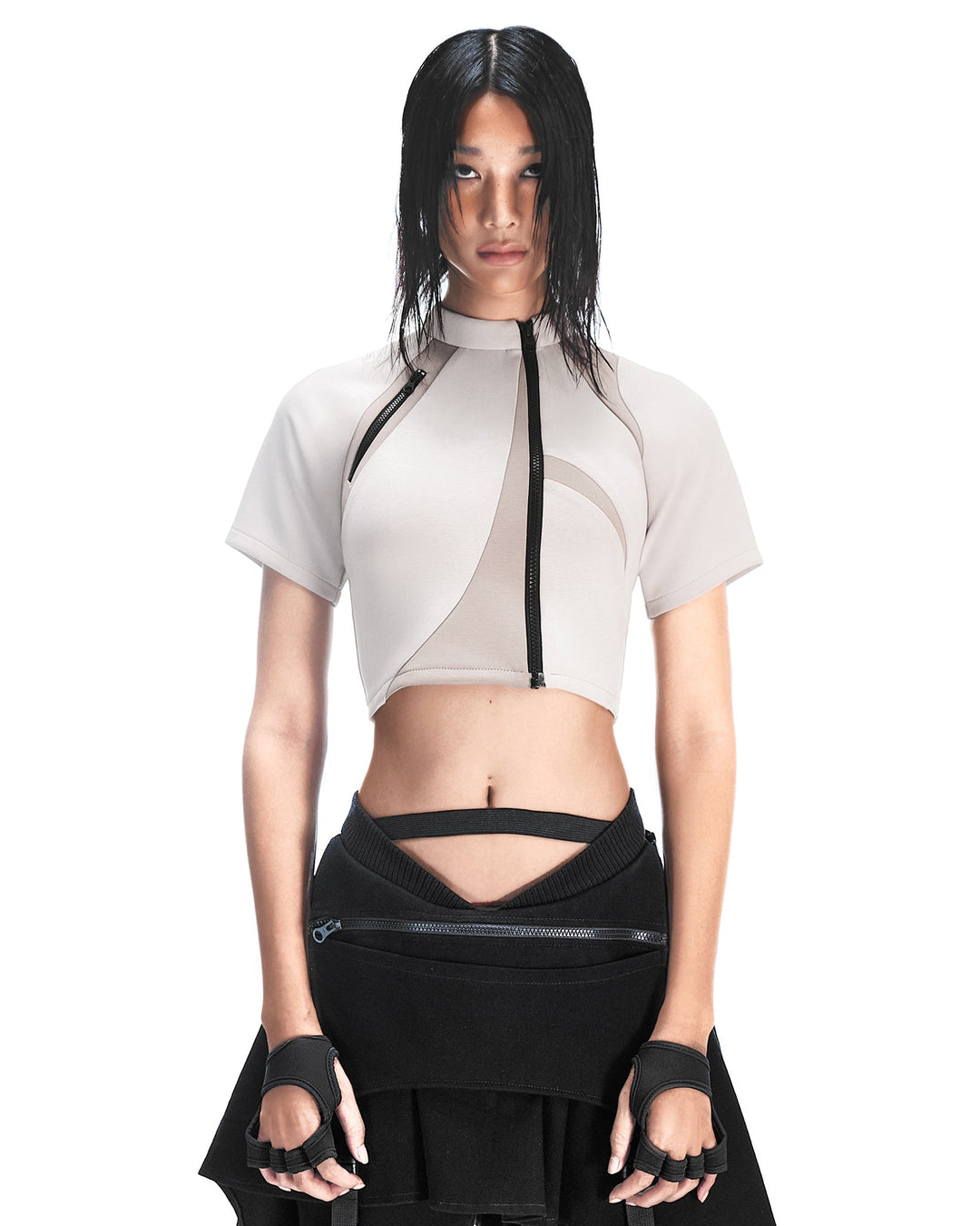 M.X CROPPED SHIRT (BEIGE)