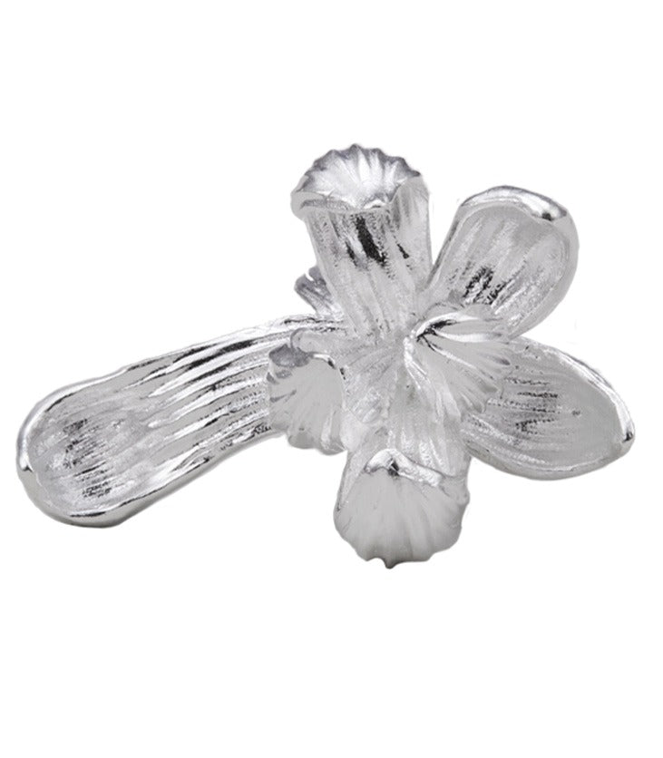 White Magnolia Bloom Single Ear Cuff