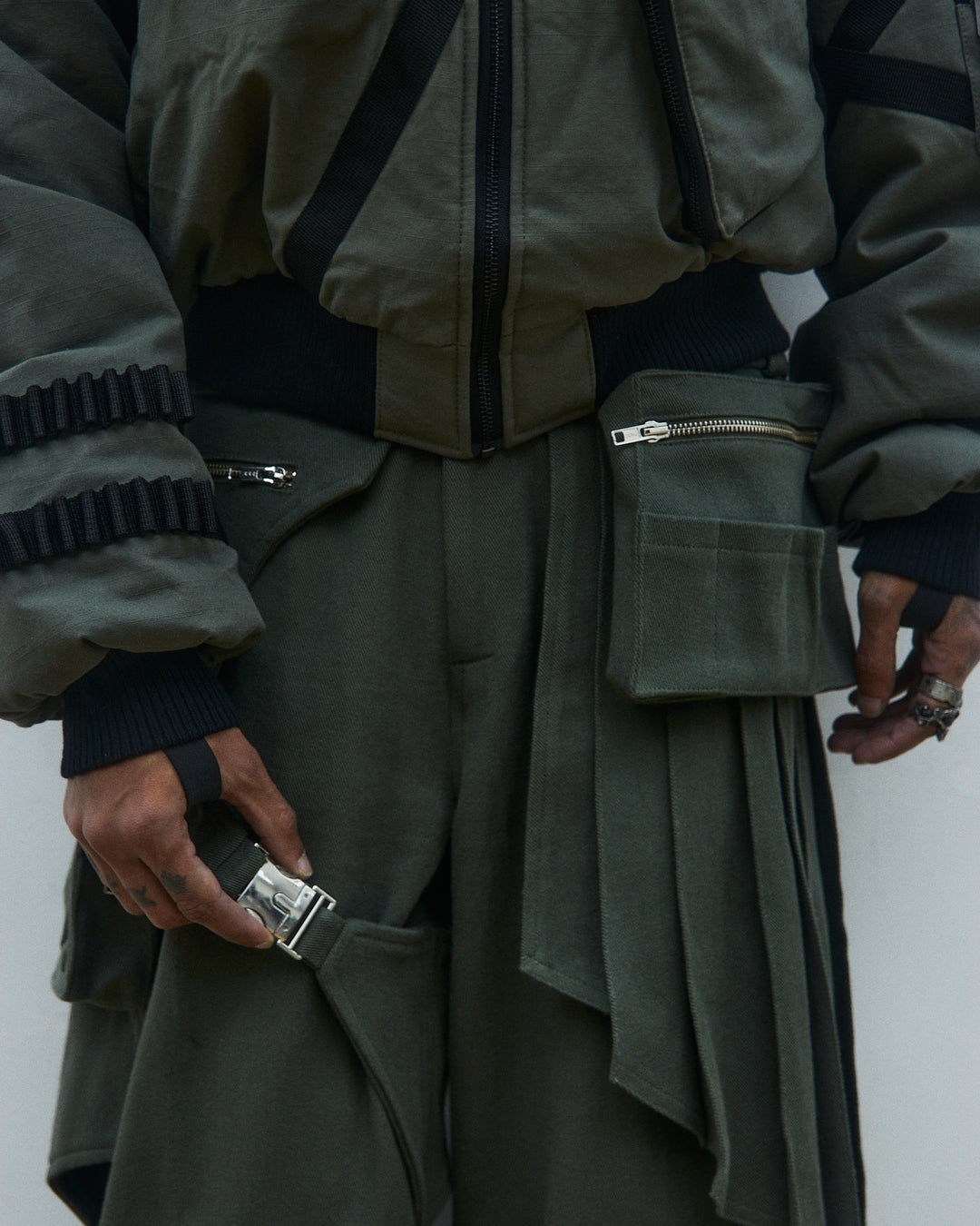 ACX'GEAR LAYERED SKIRT PANTS (Plus ver. / Olive)