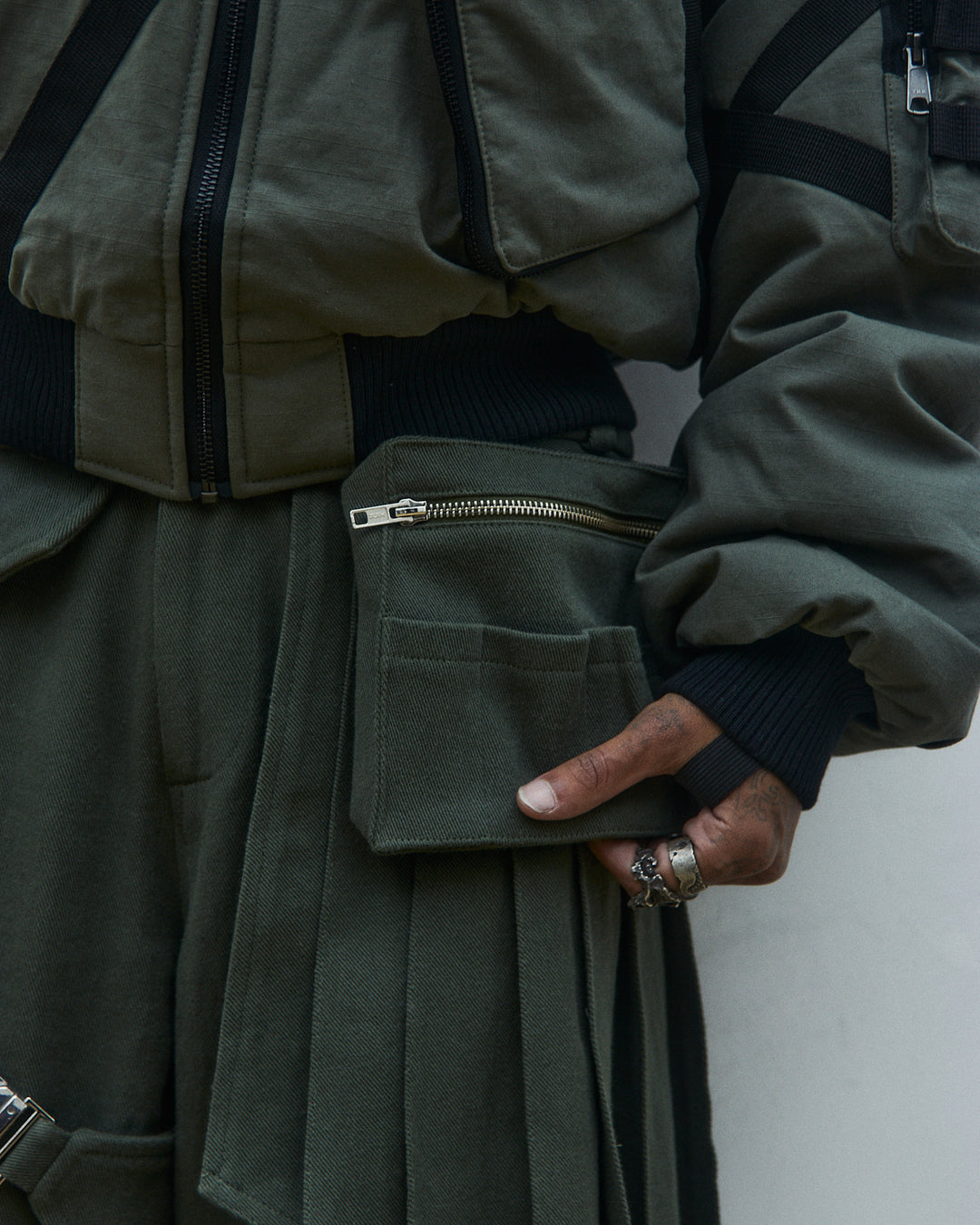 ACX'GEAR LAYERED SKIRT PANTS (Plus ver. / Olive)