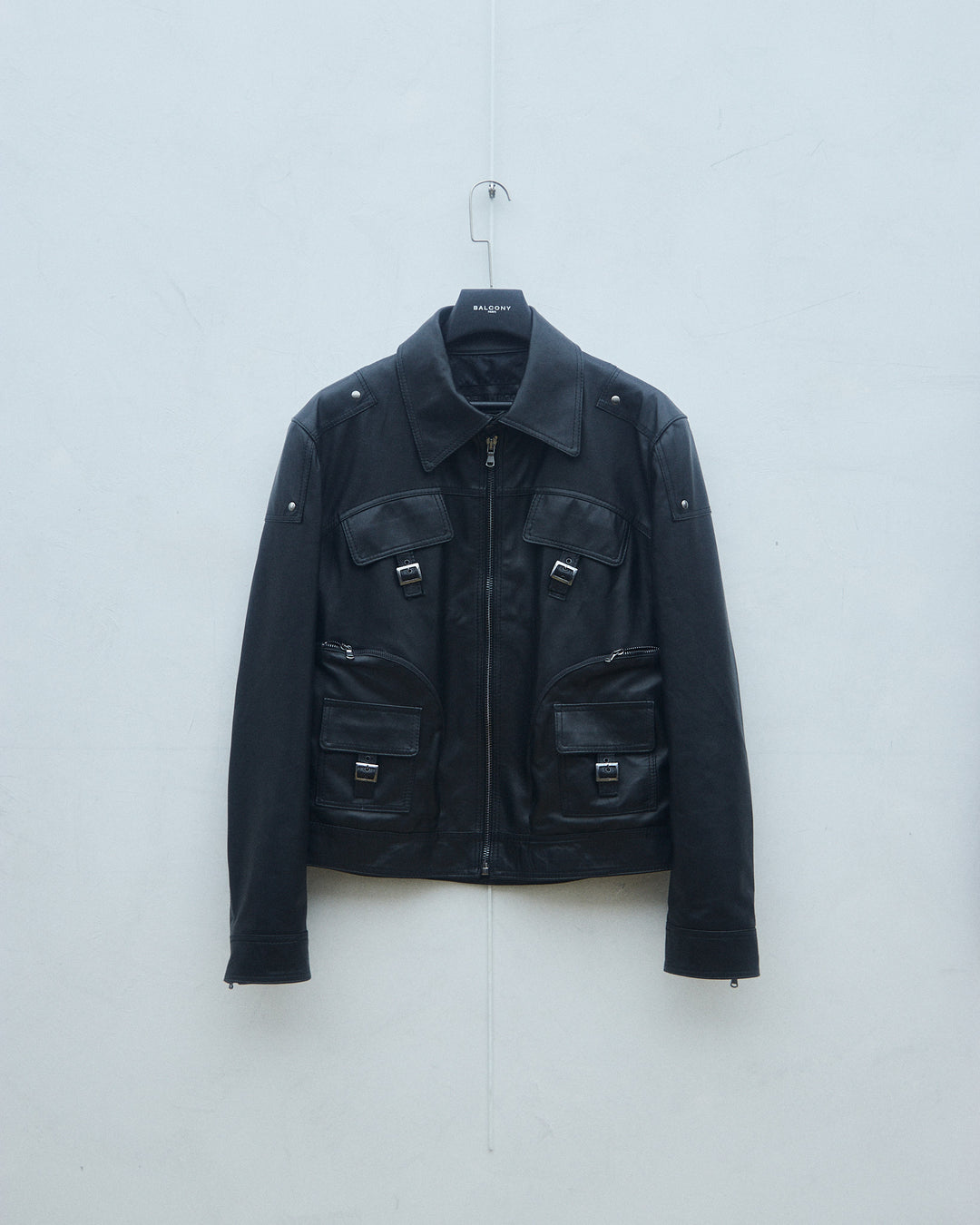 Multizip Leather Jacket Man – Black