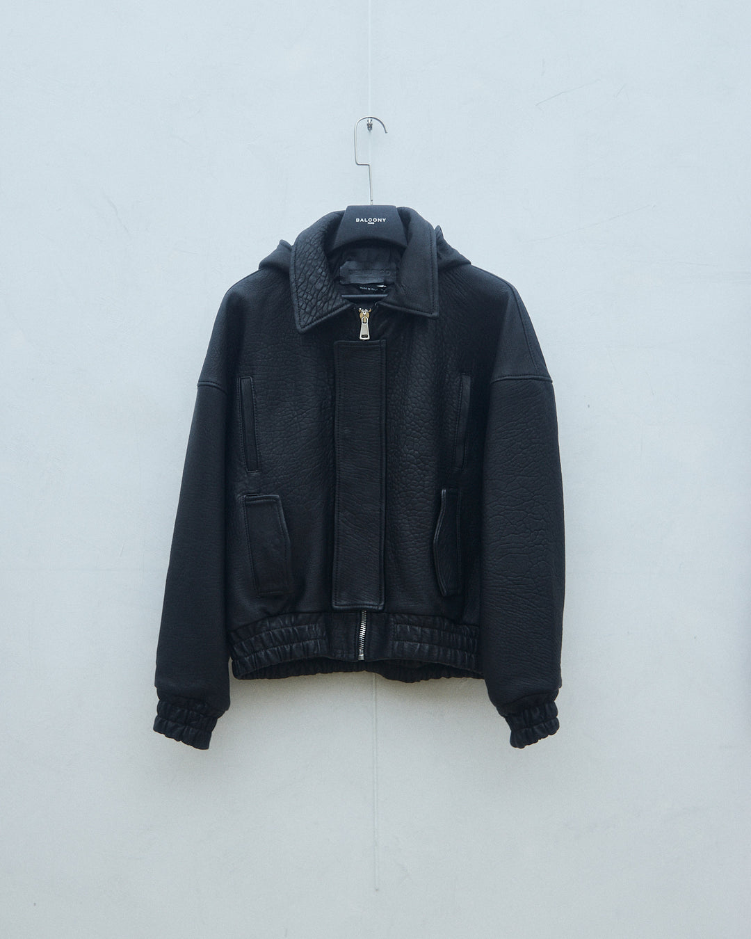 RAAS Black Leather Bomber