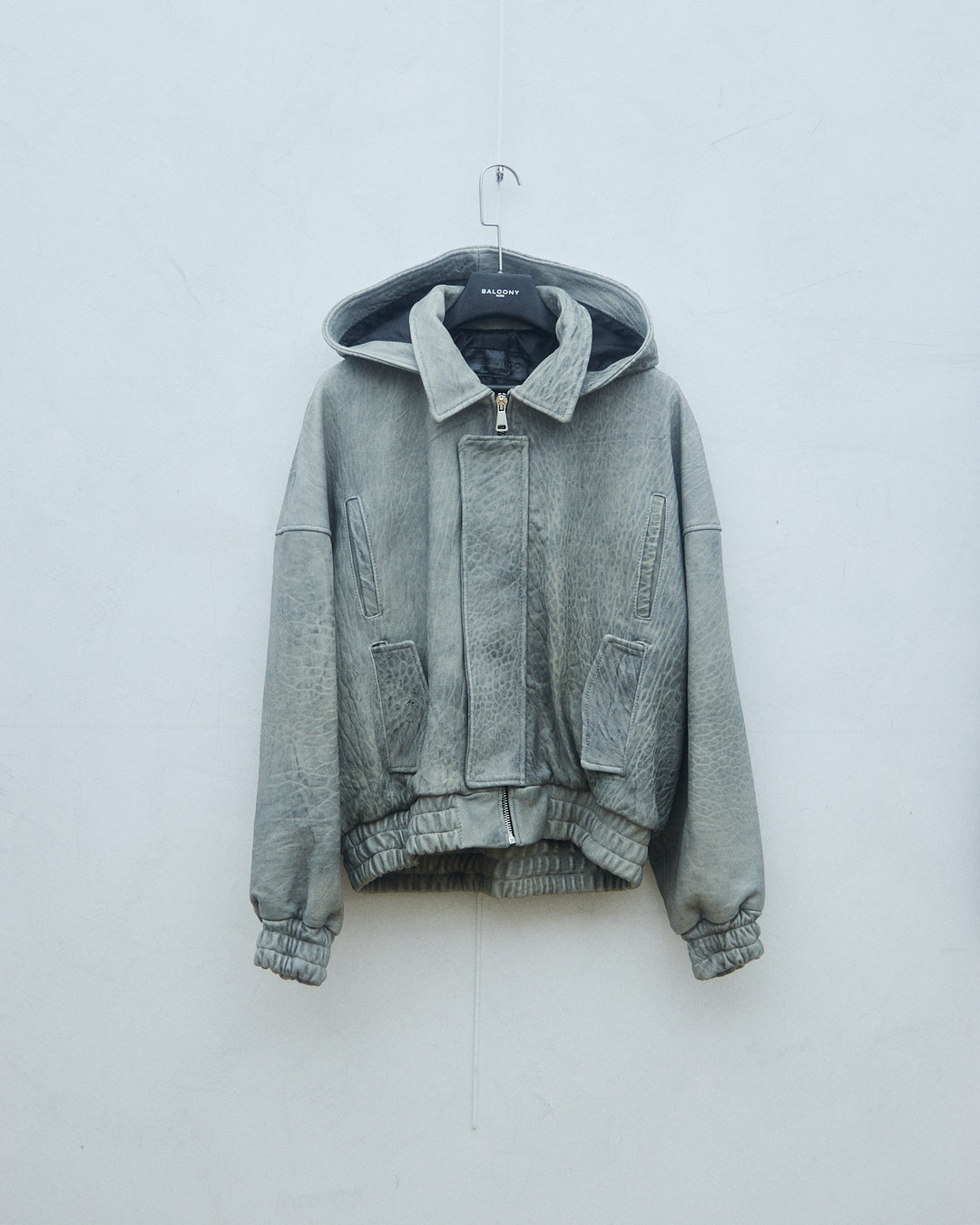 RAAS Gray Maltinto Leather Bomber