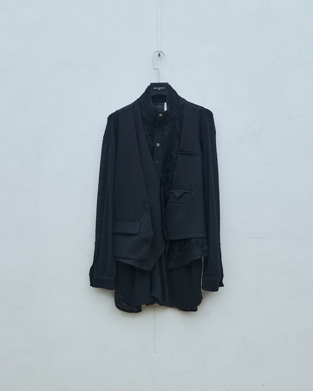 Black woven vest cardigan