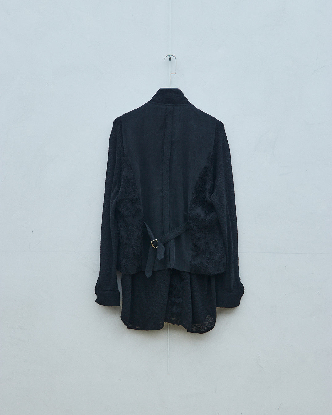 Black woven vest cardigan