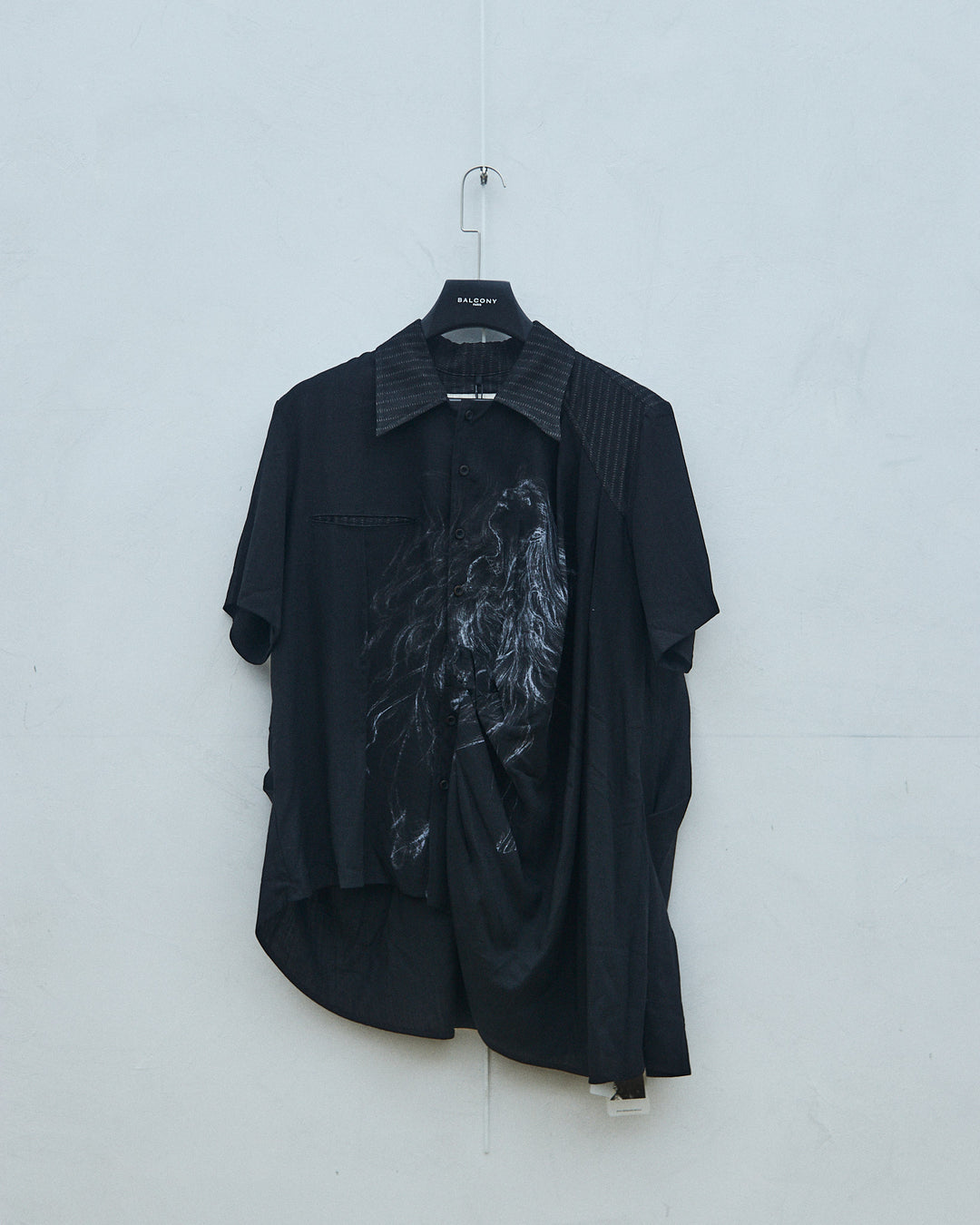 Crescent Moon Print Shirt (Black)