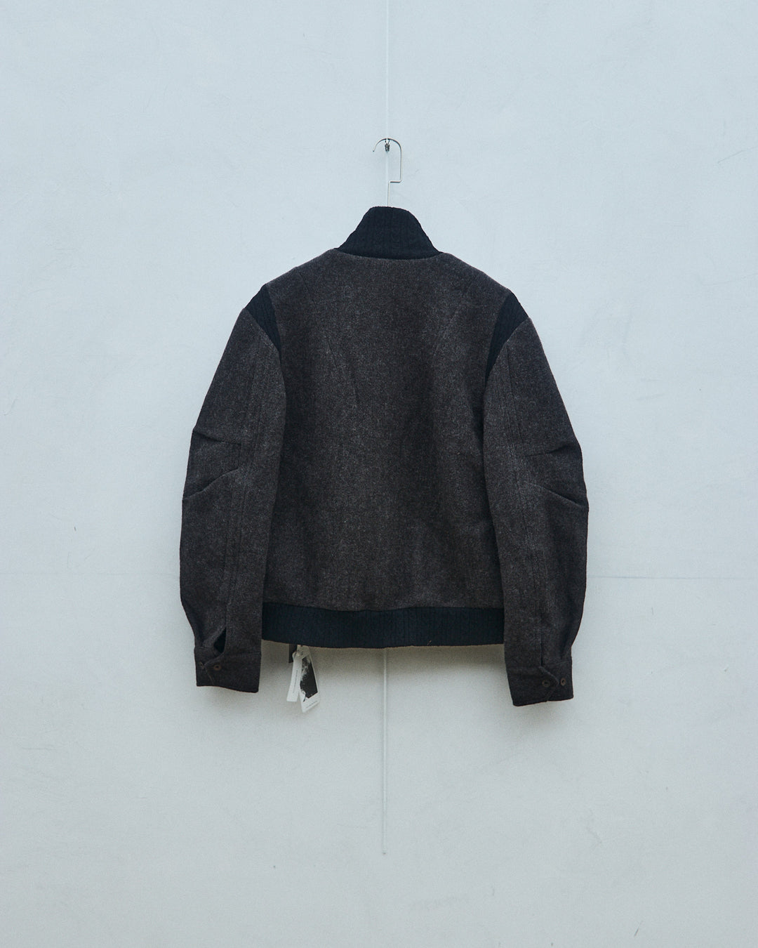 Brown knitted collar jacket