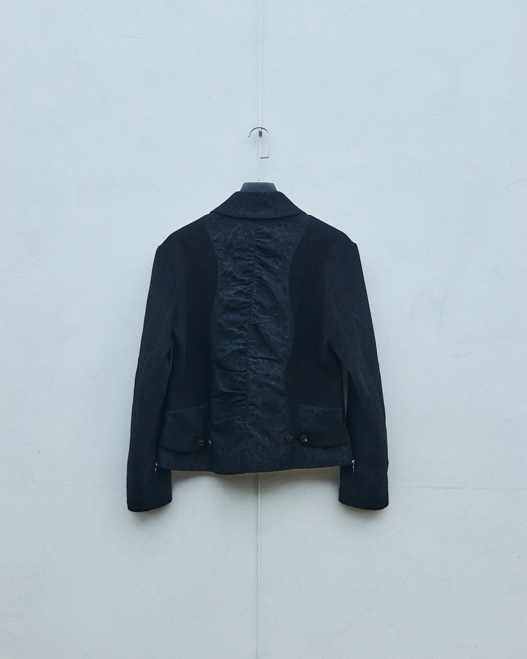 Jacquard patchwork jacket in black