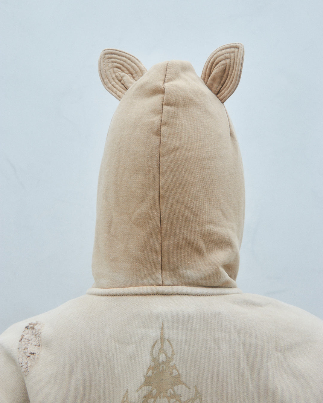 Small fit destroyed hoodie with ears