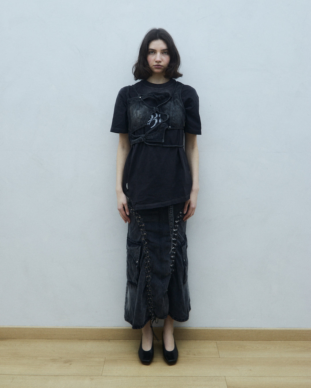 Flared convertible maxi skirt