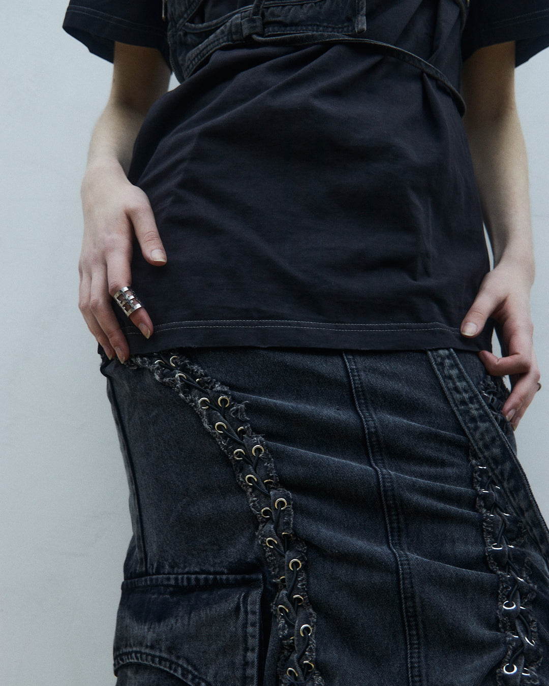 Flared convertible maxi skirt