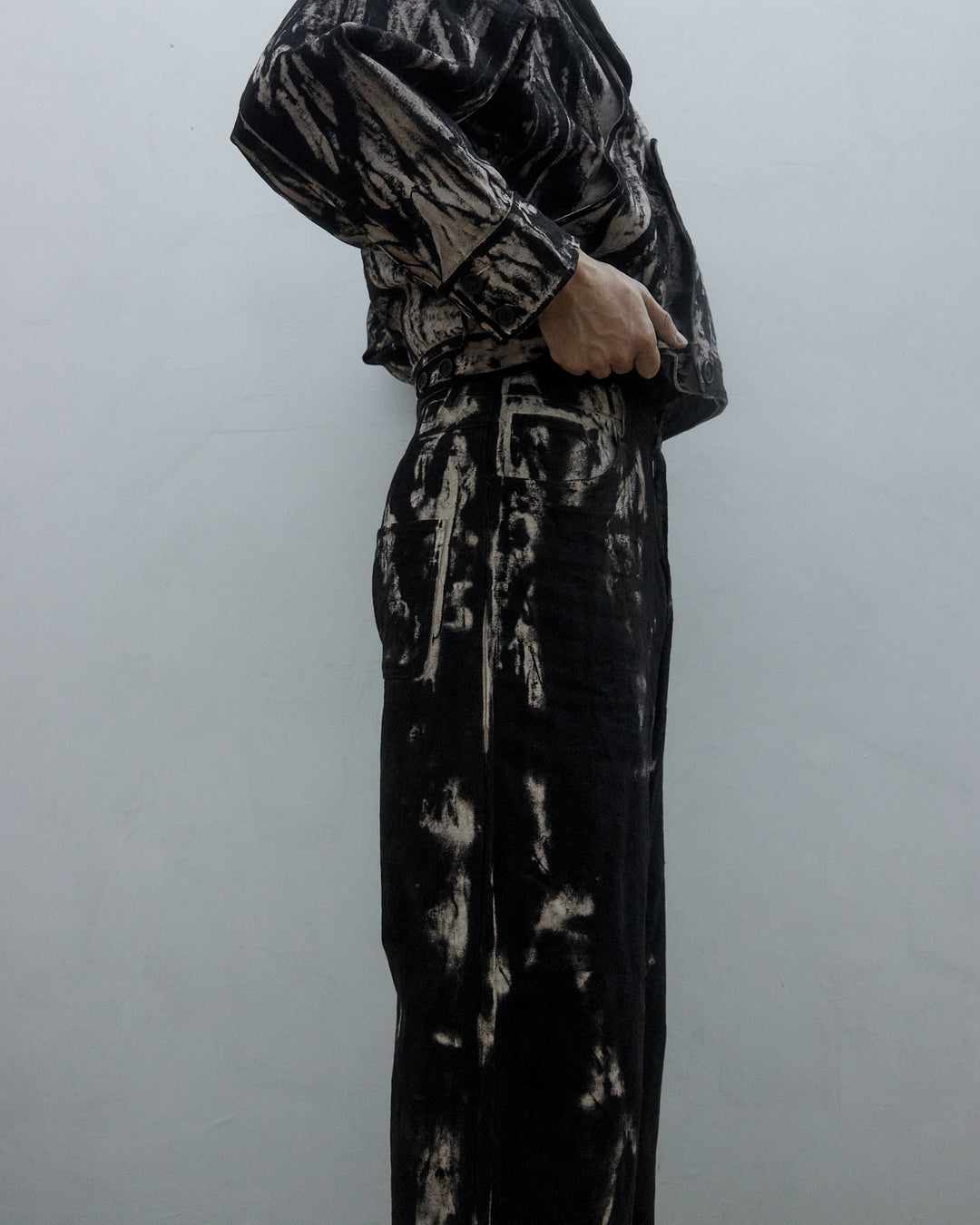 Hand Paint Wide  Fit Trousers
