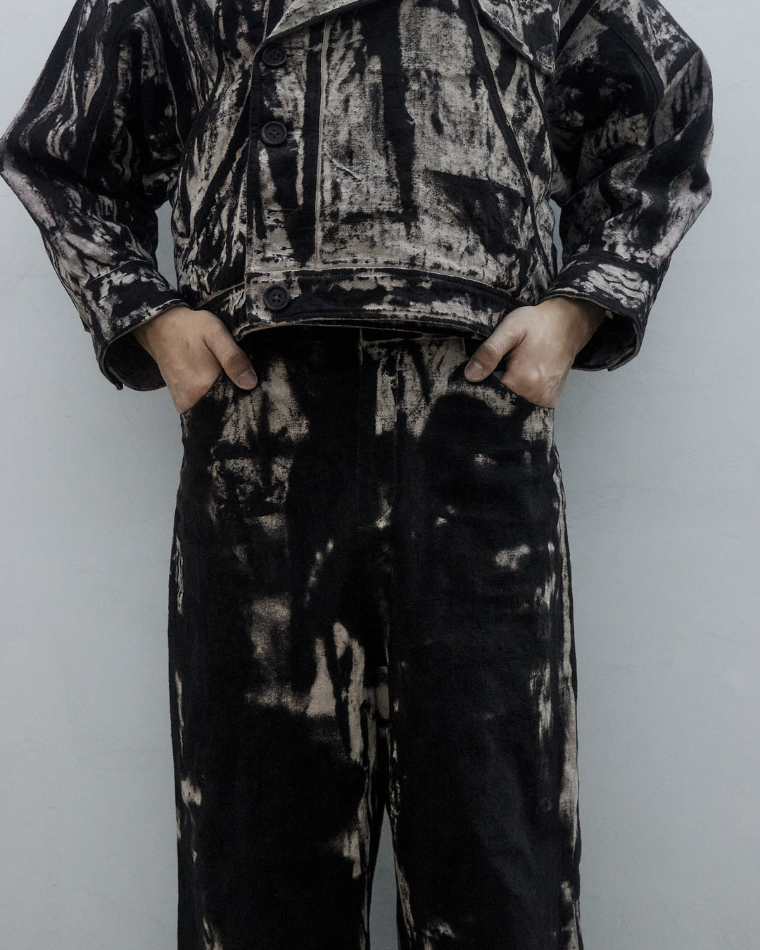 Hand Paint Wide  Fit Trousers