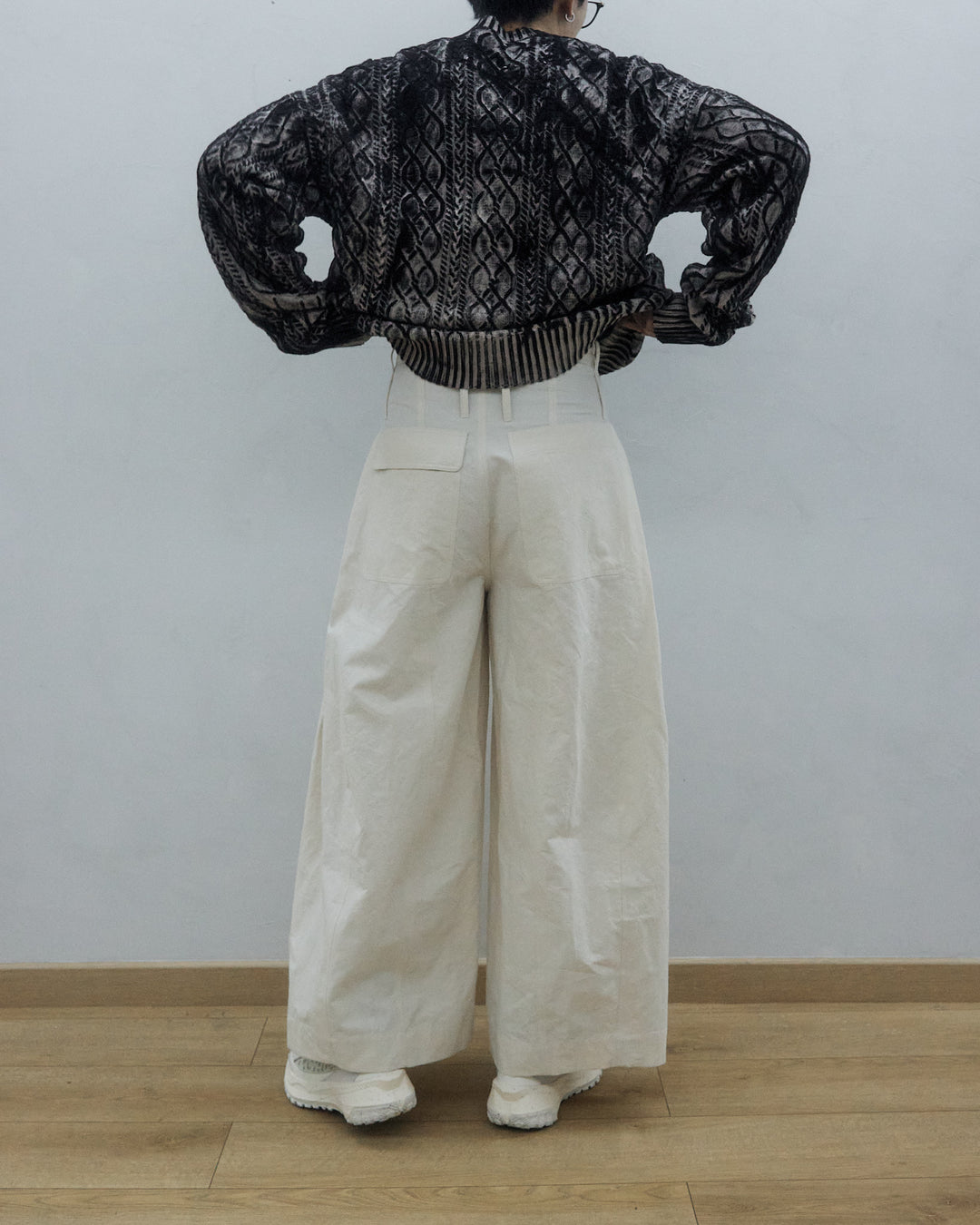 Hand Painted Slanted Collar Sweater