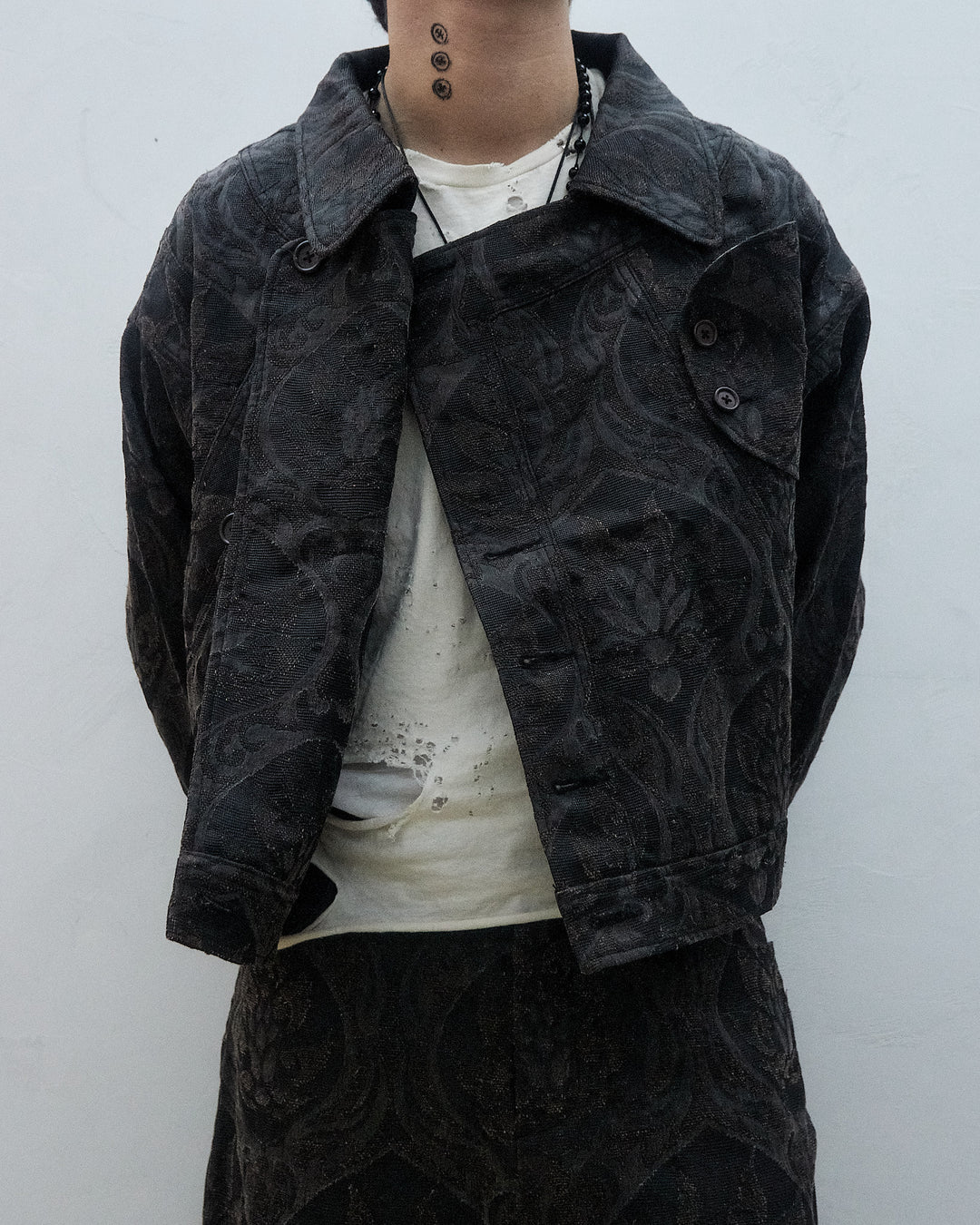 Gambiered Gauze Silk Bomber Jacket