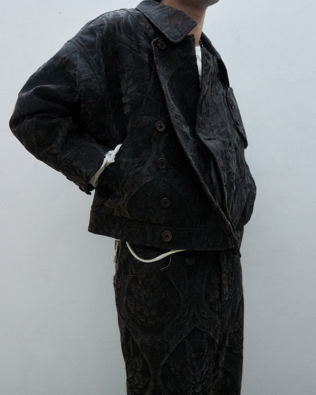 Gambiered Gauze Silk Bomber Jacket
