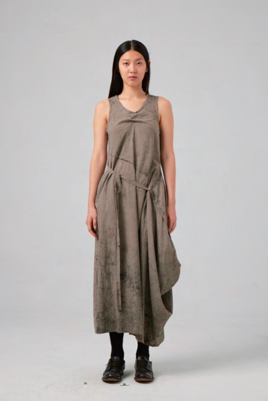 Asymmetrical Hand Dyed Strapped Dress