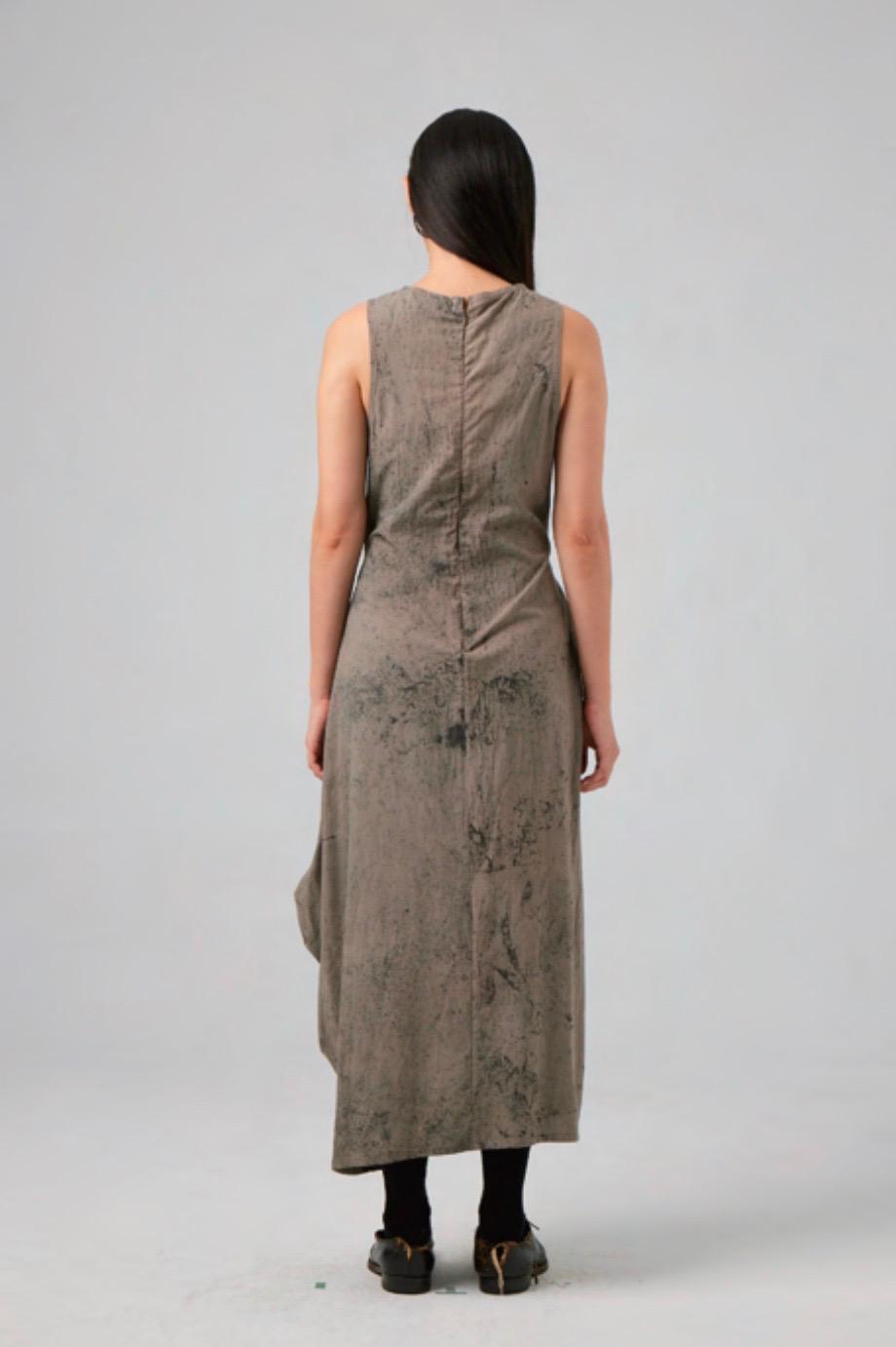 Asymmetrical Hand Dyed Strapped Dress