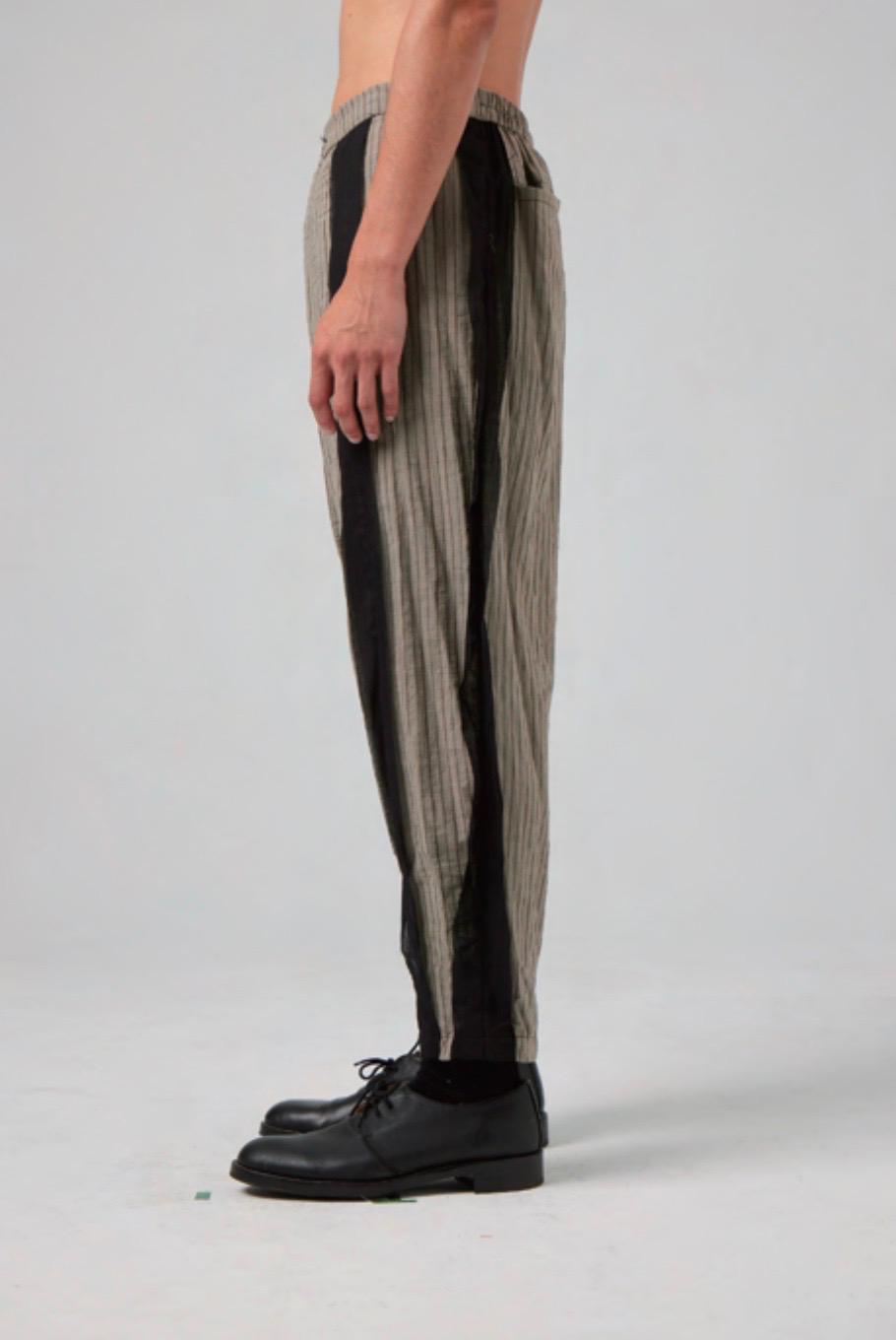 Hand Dyed Rawing Low Crotch Stripe Trousers