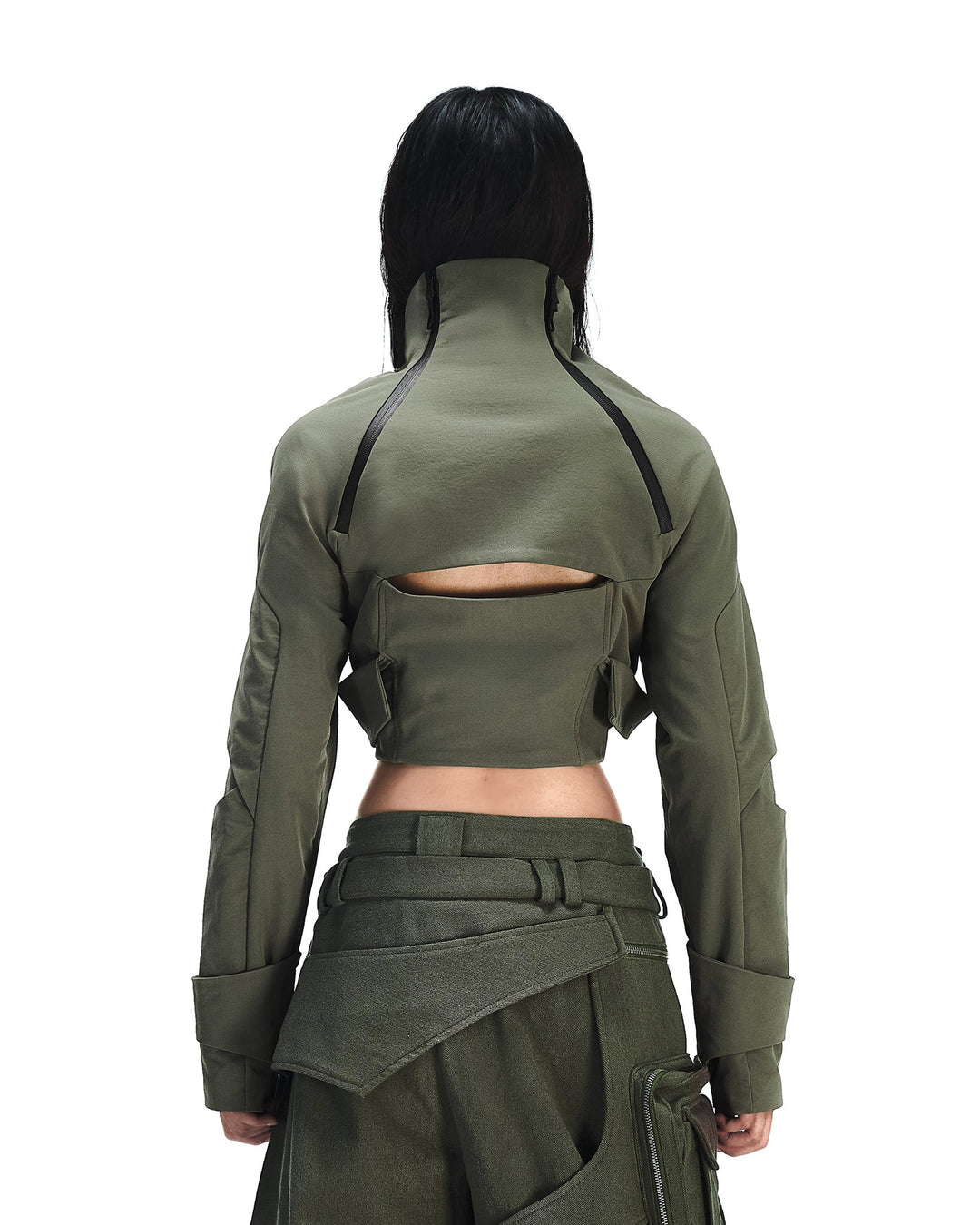 XIRVA CROPPED JACKET (Olive)