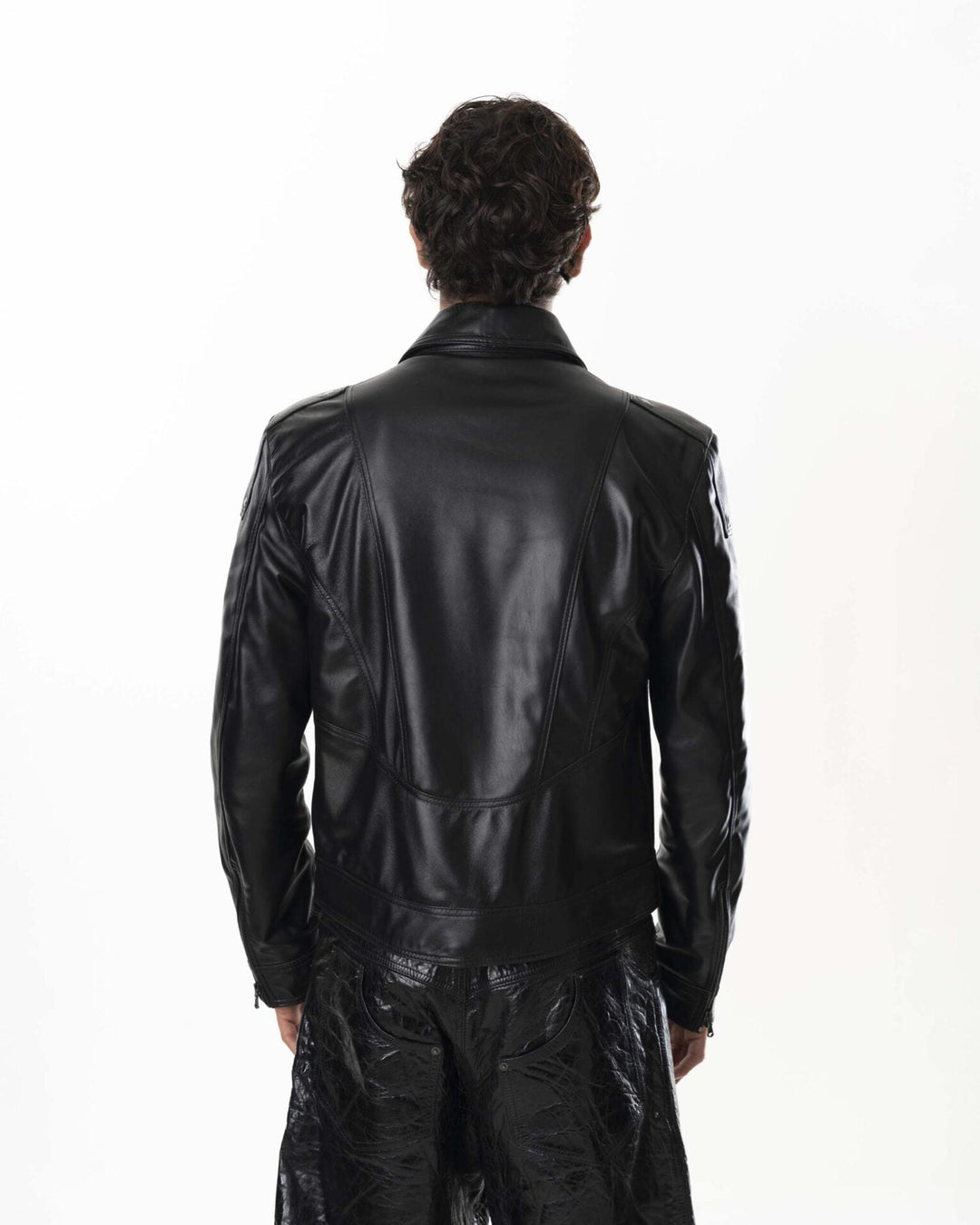 Multizip Leather Jacket Man – Black