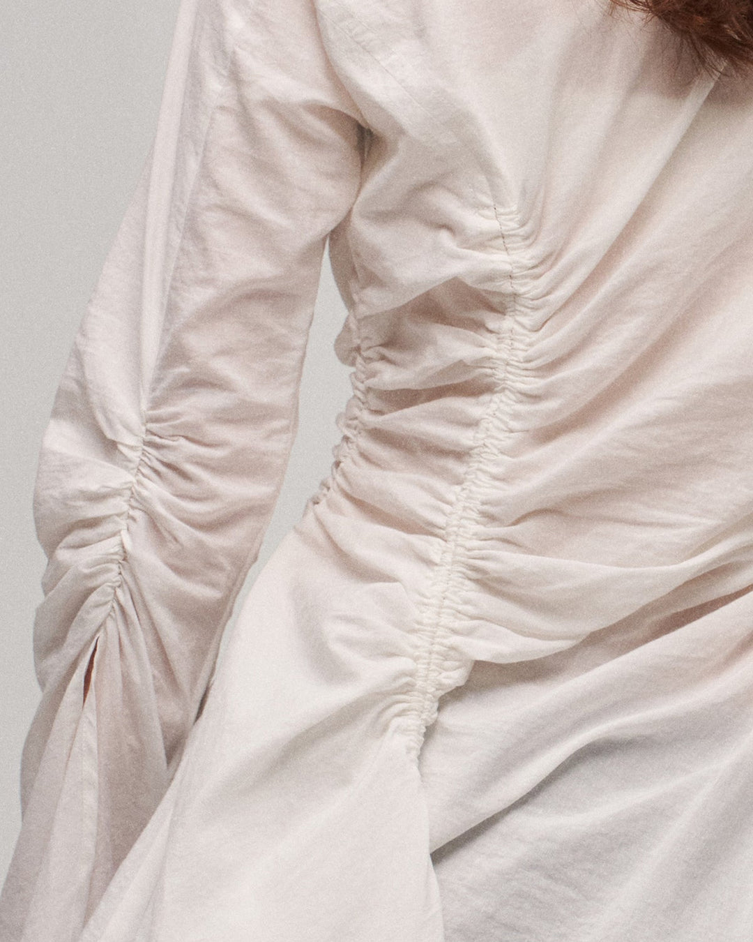 White pleated shirt dress