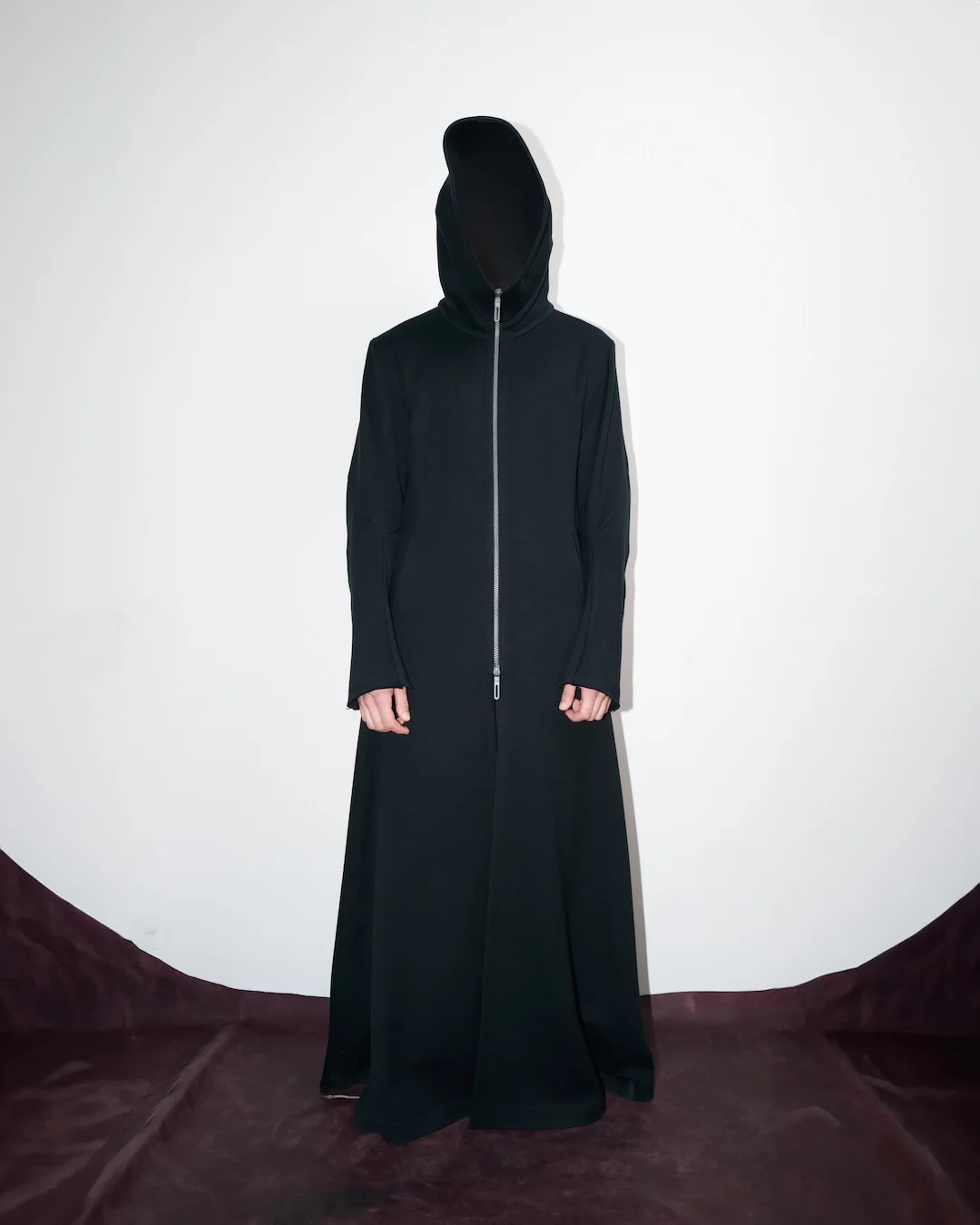 DISTORTED WOOL LONG COAT