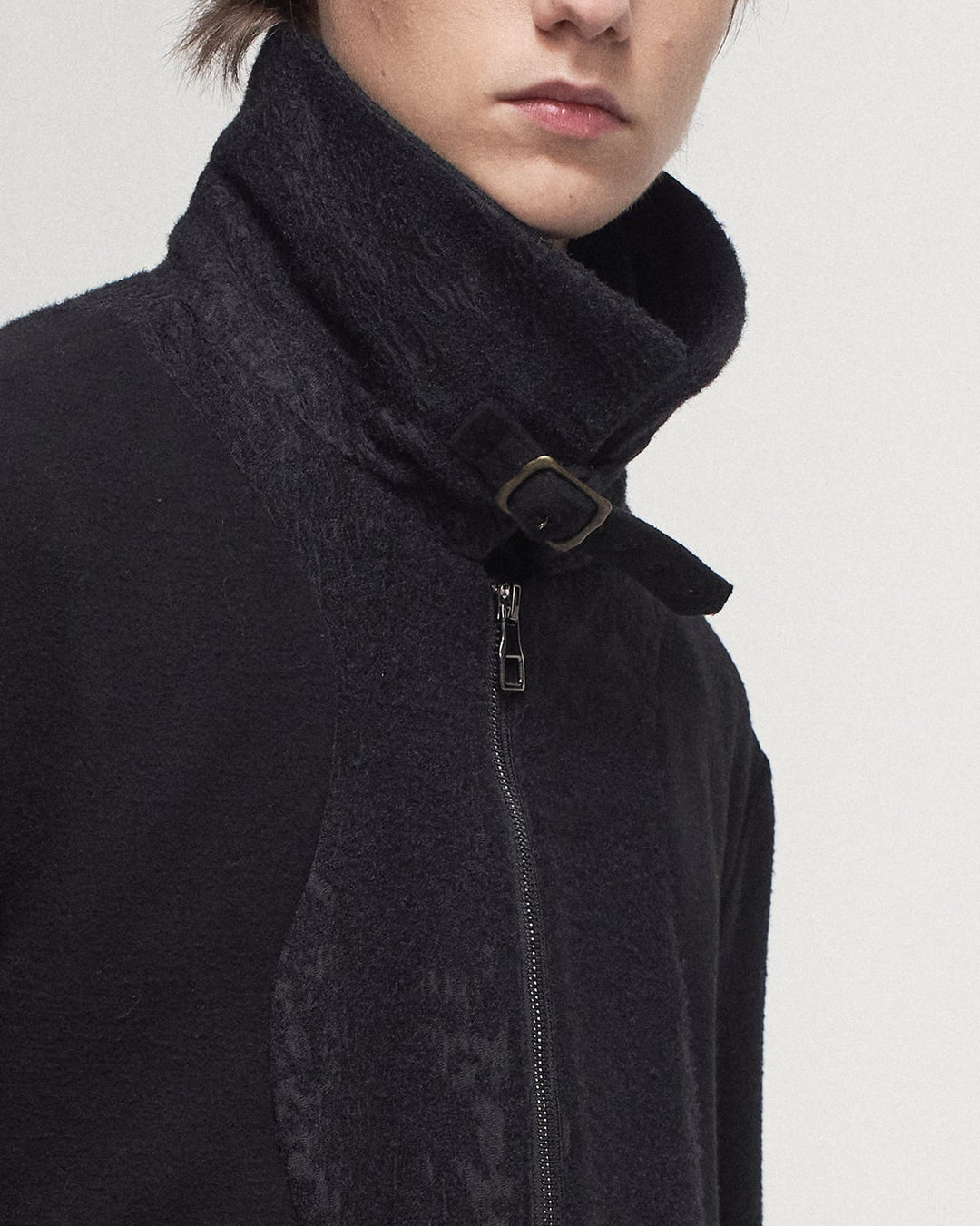 Jacquard patchwork jacket in black