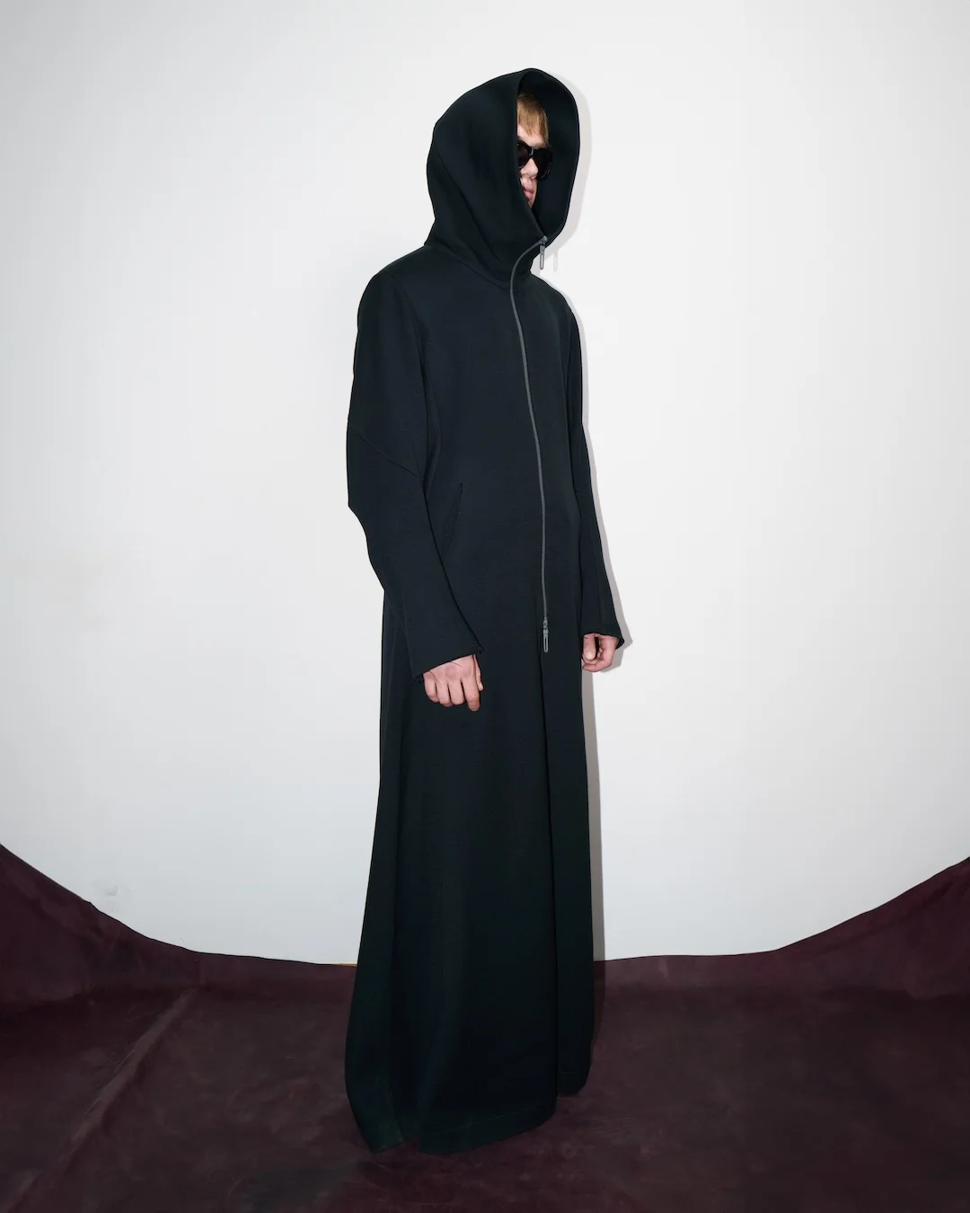 DISTORTED WOOL LONG COAT