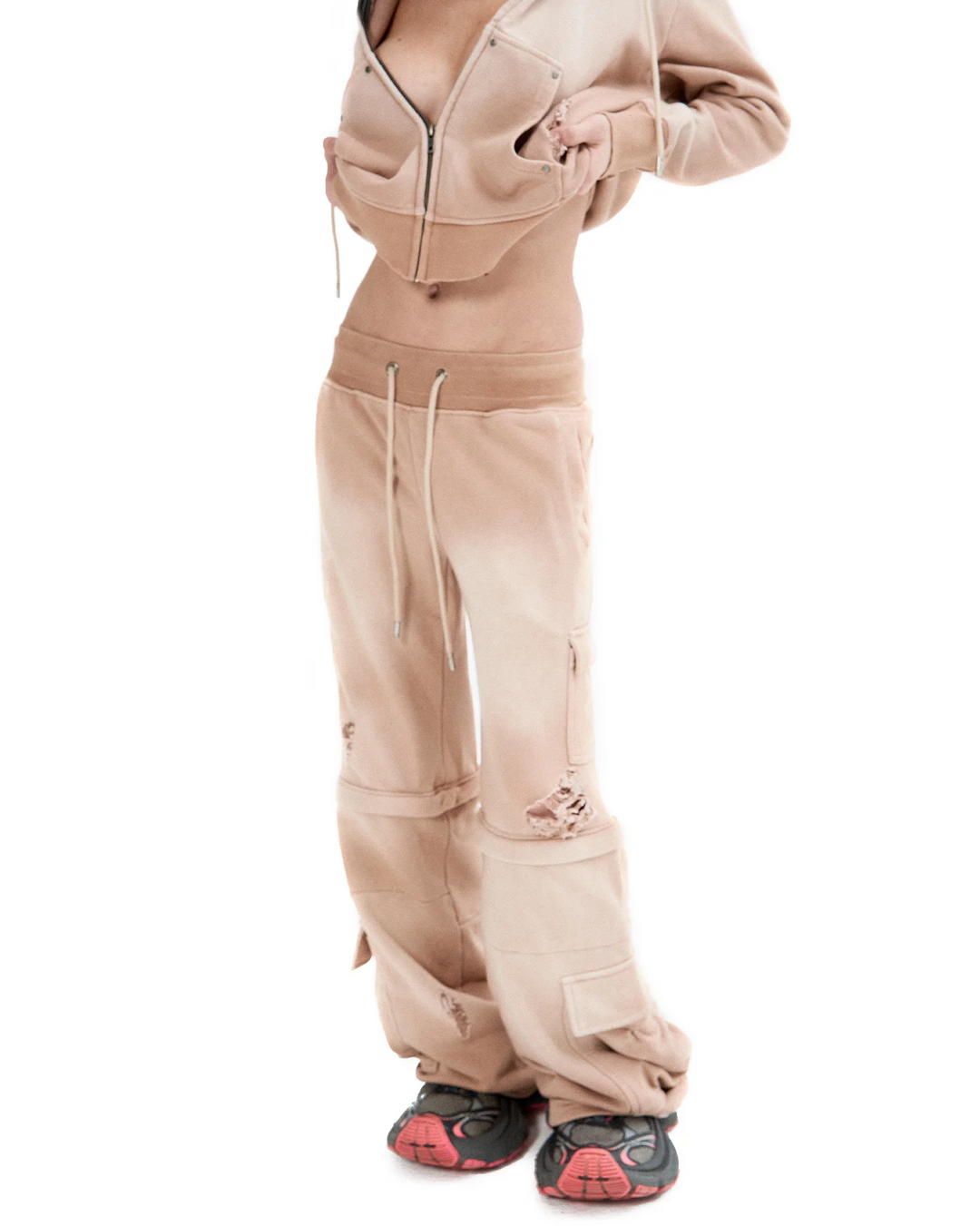 Low waist convertible sweatpants