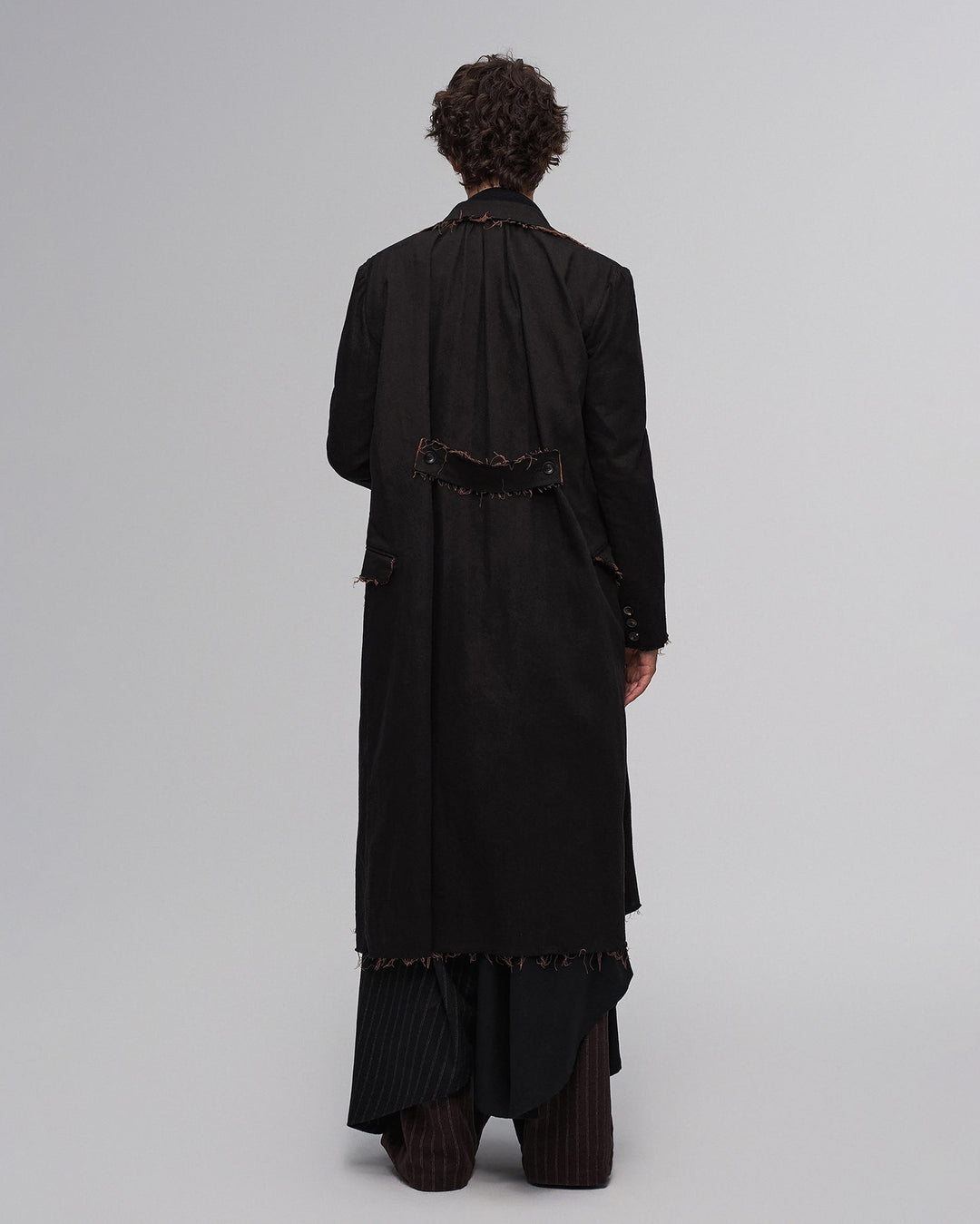 Flame-Ember Pleated Coat (Black)