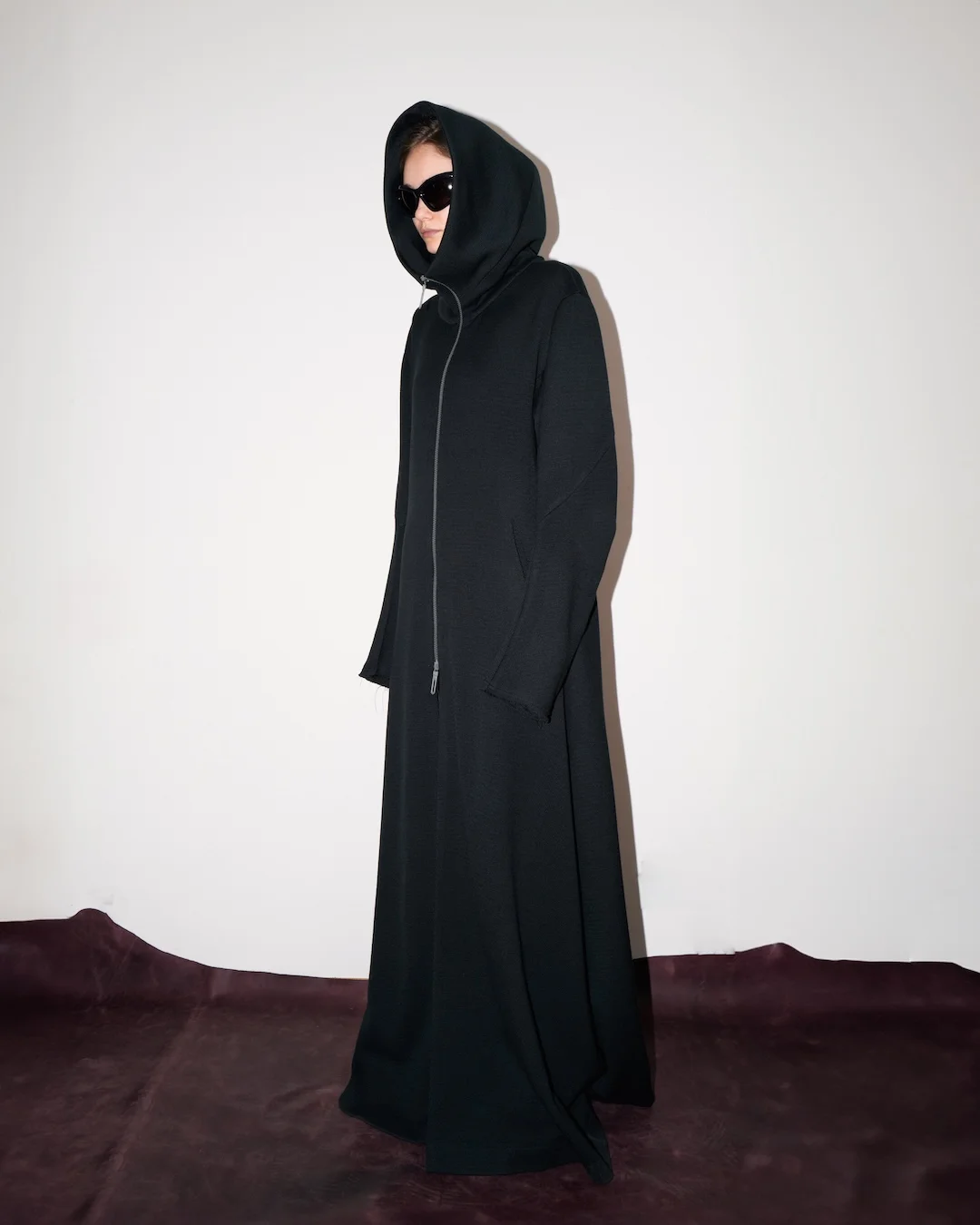 DISTORTED WOOL LONG COAT