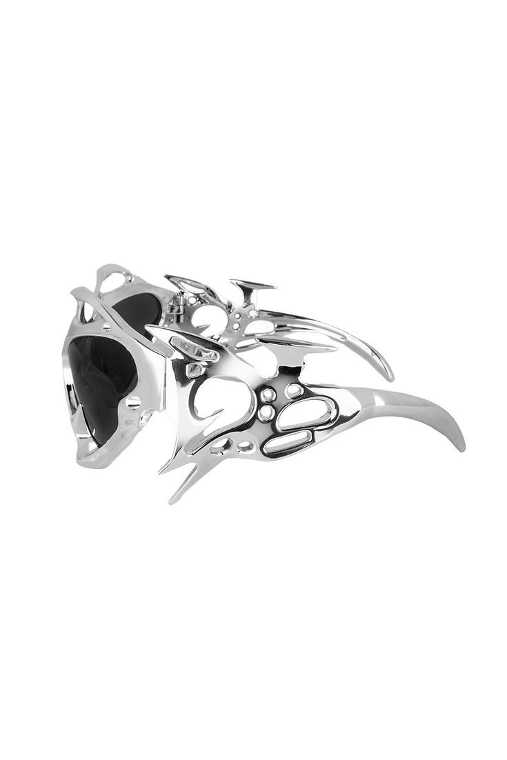 Sculptural Sunglasses Chrome